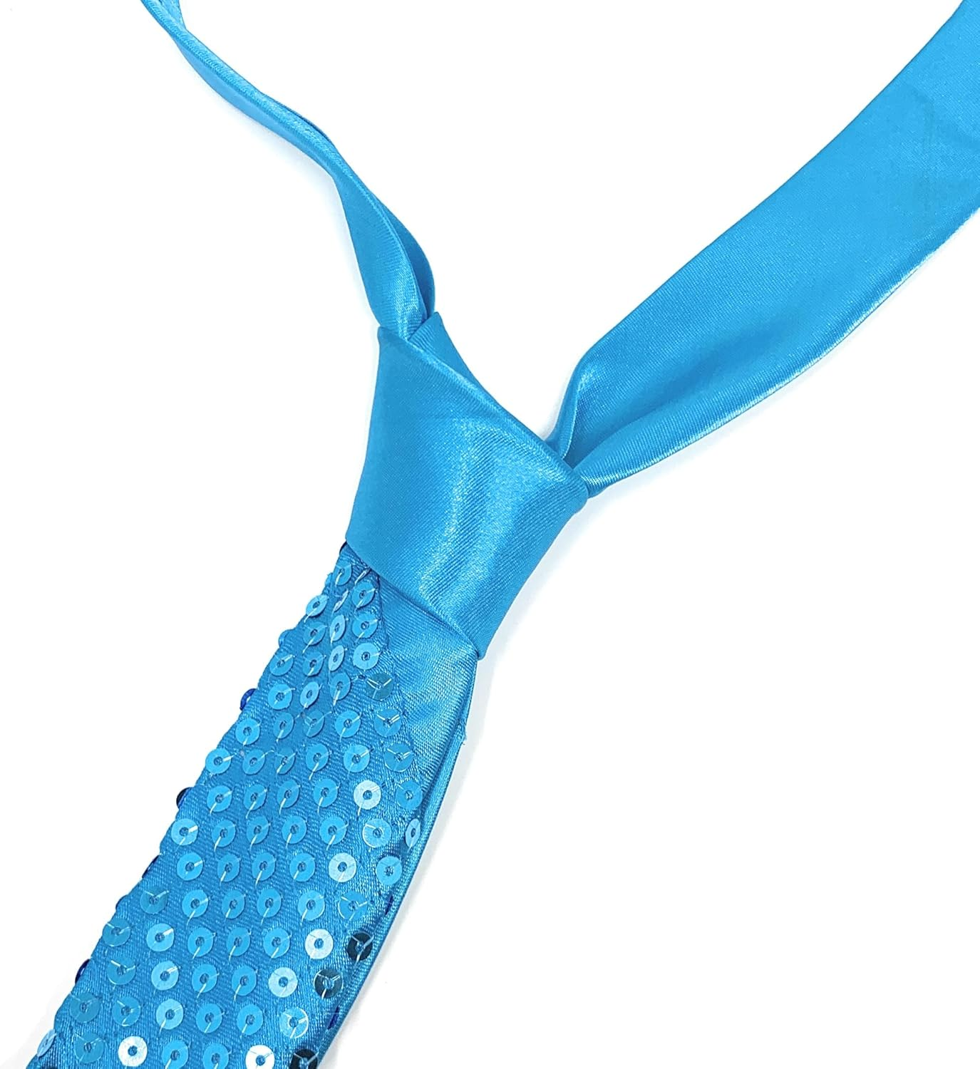 Mens Sequin Polyester Fancy Dress Neck Tie 38 X 8Cm - Hot Pink image number 3