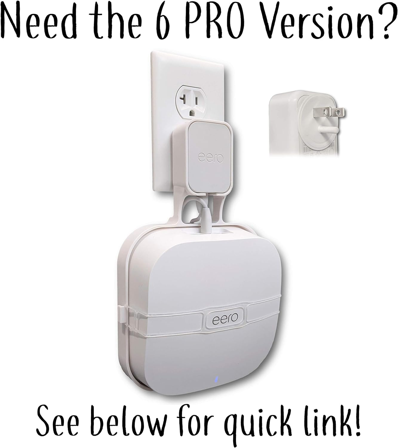 The Eero Genie for Eero 6+, Eero 6, and Mesh Wi-Fi: Wall Mount Outlet Holder Stand | Lowest Profile | Open Access | Multiple Install Options | Horizontal Outlets | Design Winner! (2-Pack)