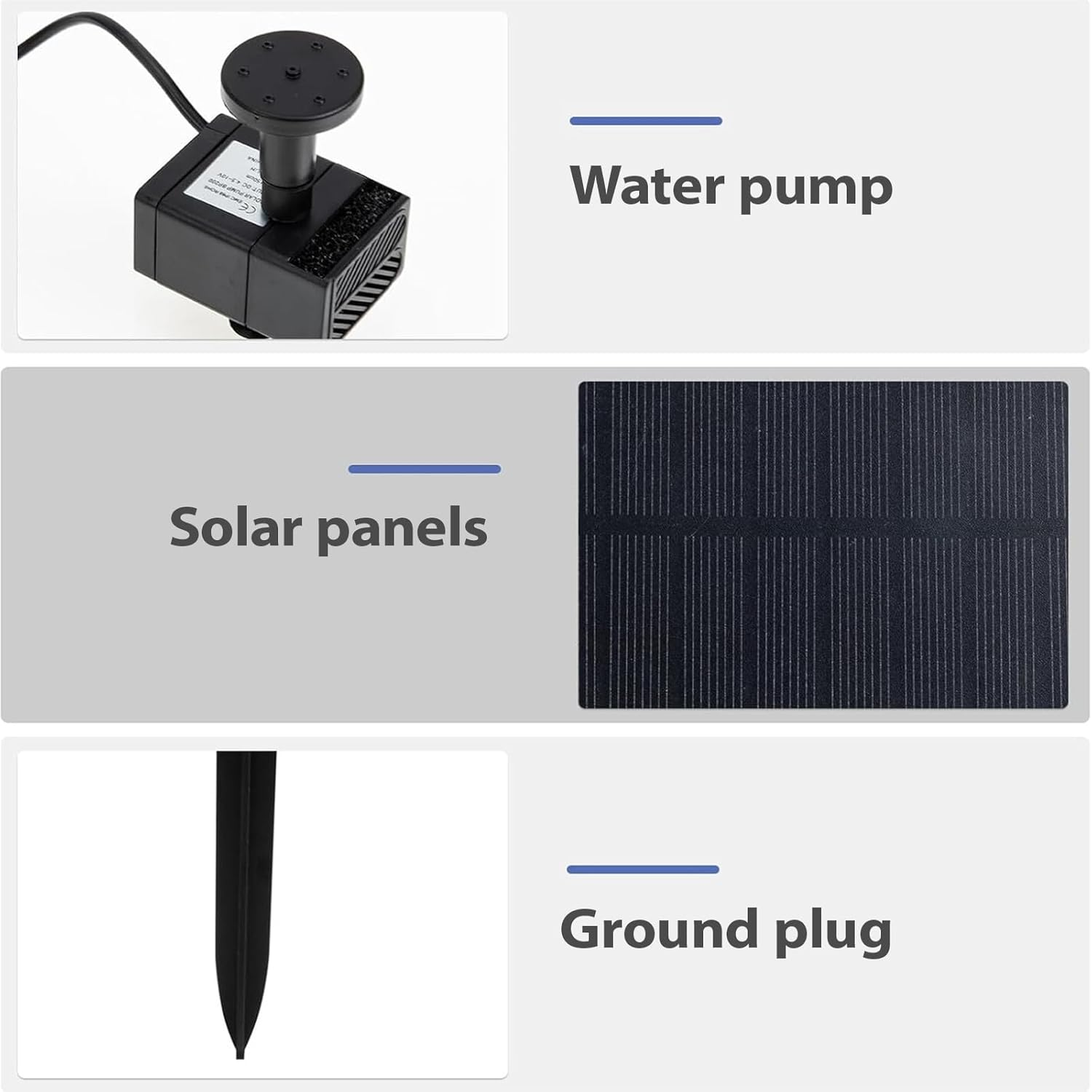 1.5W Solar Fountain Pump for Outdoor Water Features, Garden, Pond & Fish Tank | Solar-Powered Floating Water Pump with Multiple Nozzles for DIY Water Decoration, Pools & Backyard Landscaping image number 5