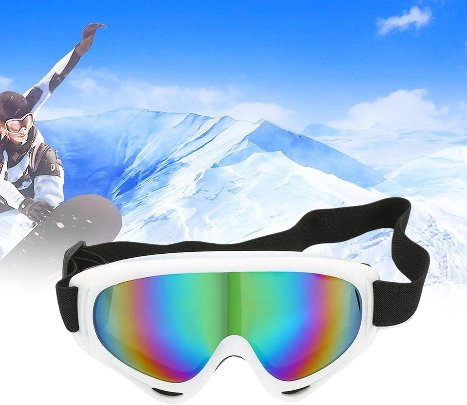 Ski Goggles, Snowboard Goggles with Windproof and Dustproof for Skate Motorcycle Bicycle Glasses for Kids, Boys & Girls, Youth, Unisex Adult