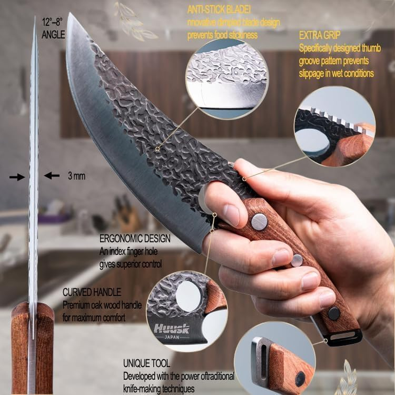 Chef Knife 11 Inch, Kitchen Knive for Cutting, Boning, Chopping. Japanese Kitchen Knife Designed for Balance and Control, Blending Modern Style with Traditional Appeal. Meat Knife, Sharp Knives