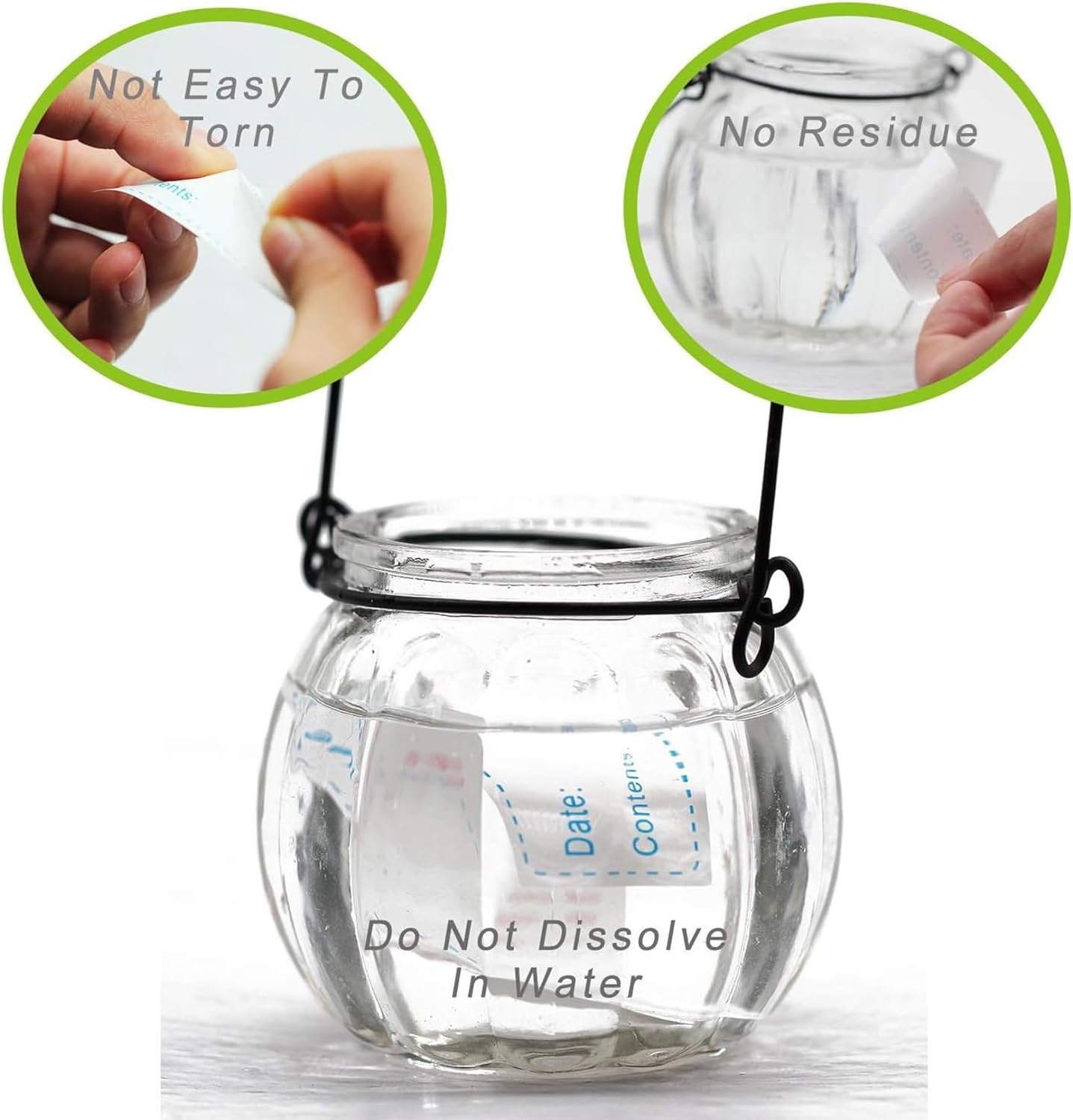 UKKQES 500Pcs Removable Freezer Labels, 7.5 X 2.5 Cm Food Storage Stickers, Refrigerator Freezer Paper Label Easy Clean Leaves No Residue, 2 Color Food Labels Roll