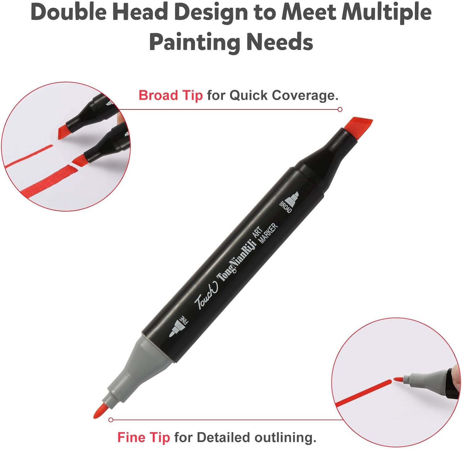 80 Colors Dual Tips Alcohol Markers, Art Markers Pens with Pen Holder, Permanent Sketch Markers Set for Kids Adults Coloring, Painting, Sketching, Illustrations image number 5