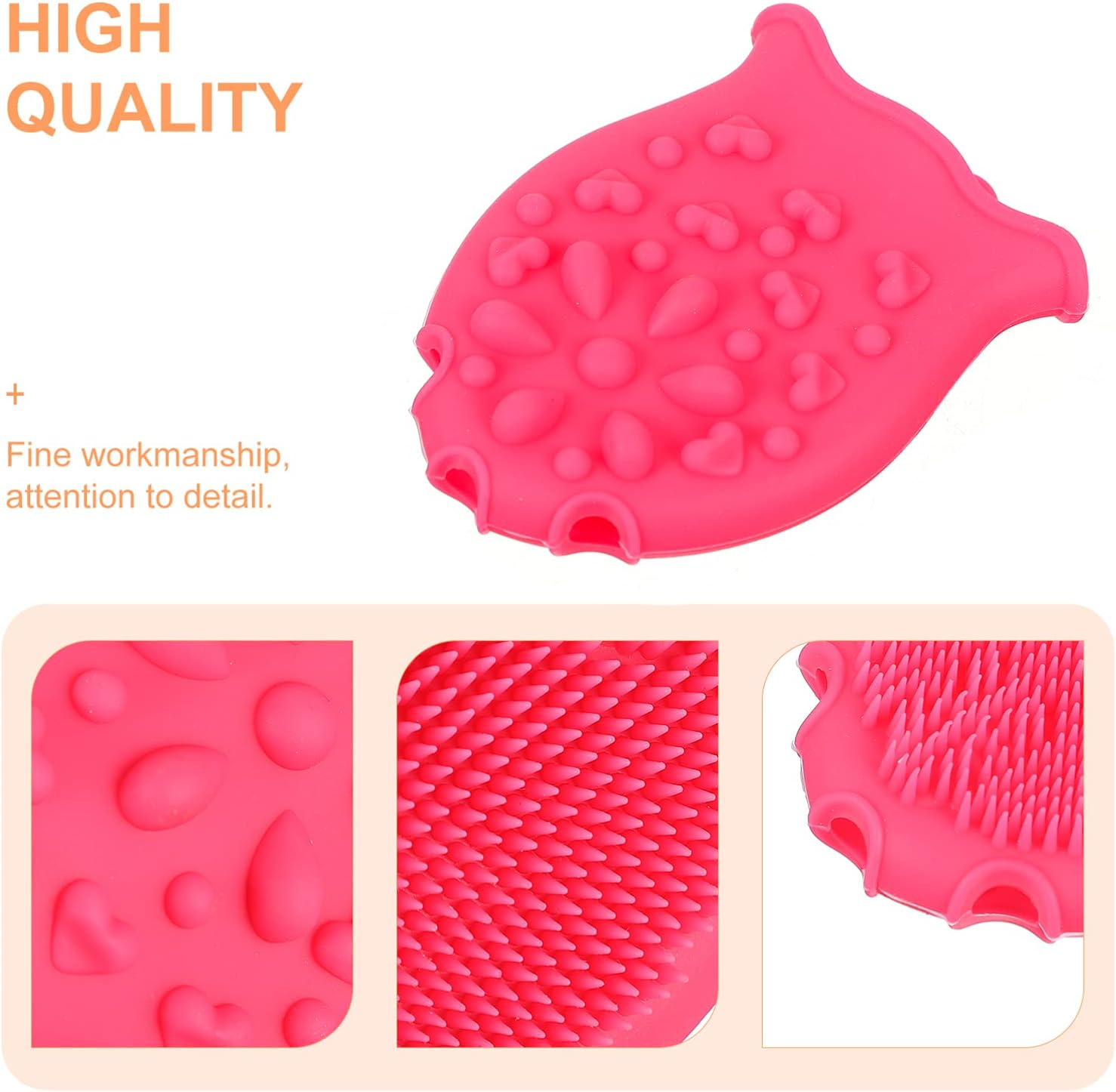 Beaupretty Baby Shampoo Brush Silicone Bath Mitt Body Bath Brush Baby Bath Sponge Gentle Silicone Scrubber Kids Washcloth for Toddlers Red