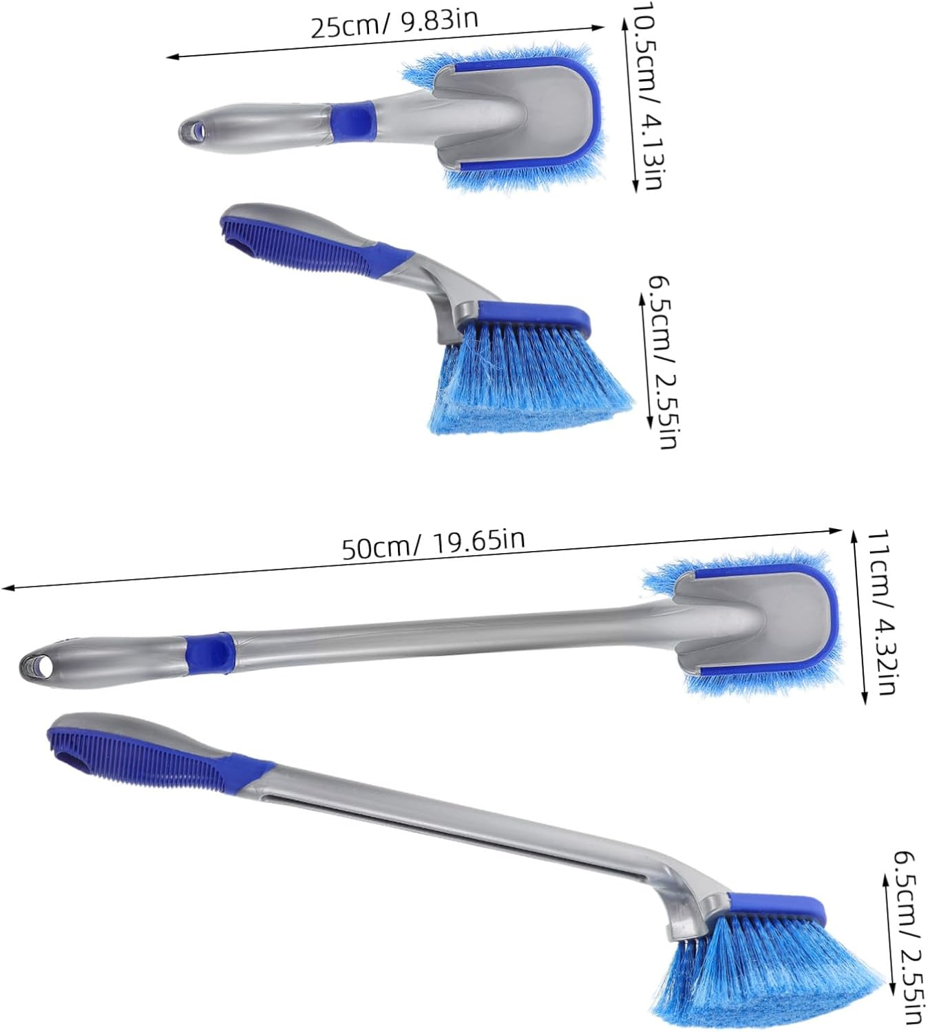 BRIGHTFUFU 2Pcs Car Rim Brush with Ergonomic Handles Soft Bristle Wheel Cleaners for Auto Detailing Fit Tire and Wheel Cleaning Tools for Efficient Car Care image number 4