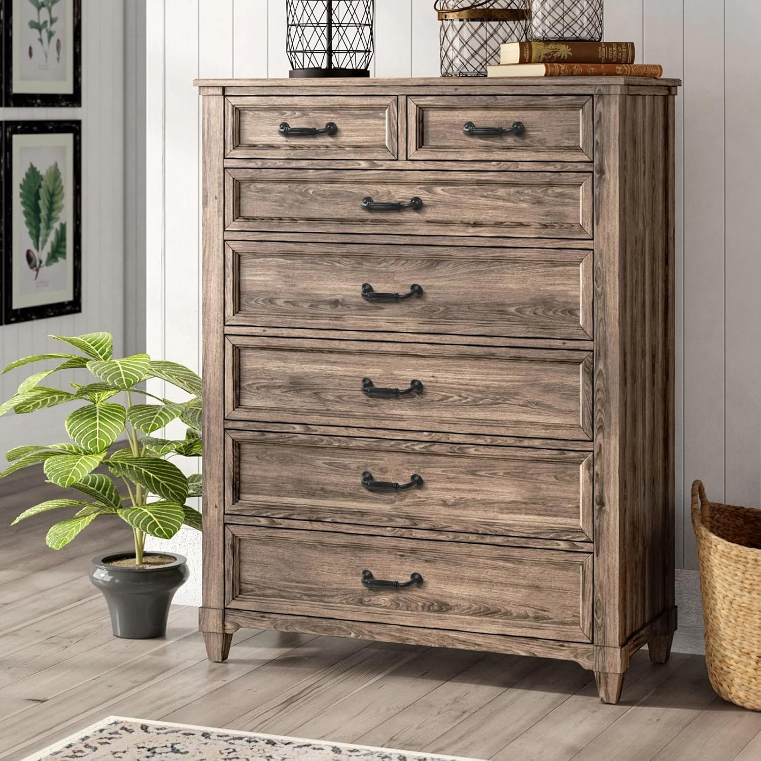 Tsunnee 12PCS Vintage Cabinet Handles, Cupboard Door Handles, European Bow Pulls, Antique Drawer Handles, Furniture Door Pull Handles for Kitchen Bedroom, 96Mm 3.78 Inches Hole Distance, Black image number 5