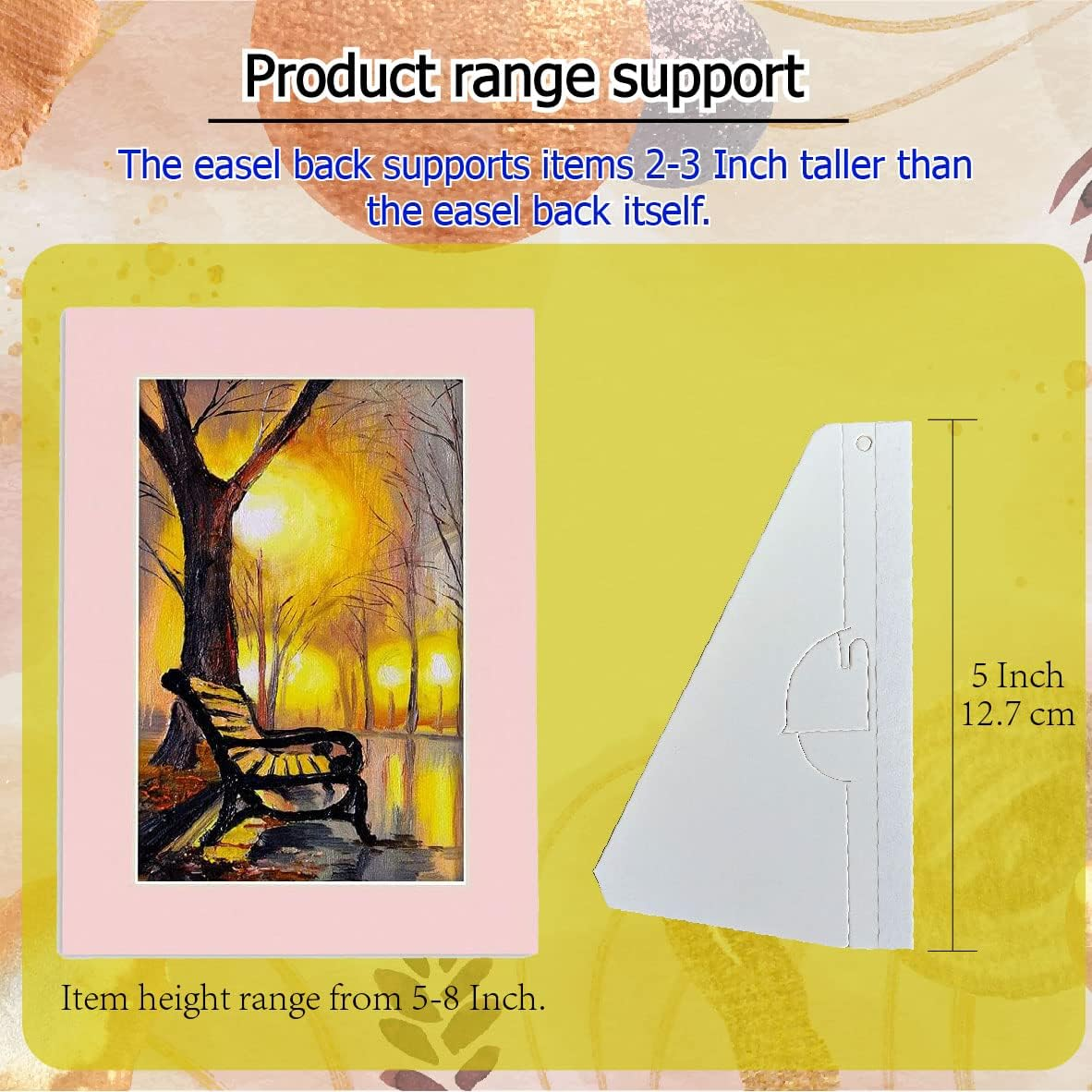 Cororio 60 Pack 5 Inch Self Stick Cardboard Easel Backs, Premium Cardboard Easel Stand for Picture Frame and Art Easel Stand, Use for Photos, Signs, Crafts, (Pack of 60, White) image number 6