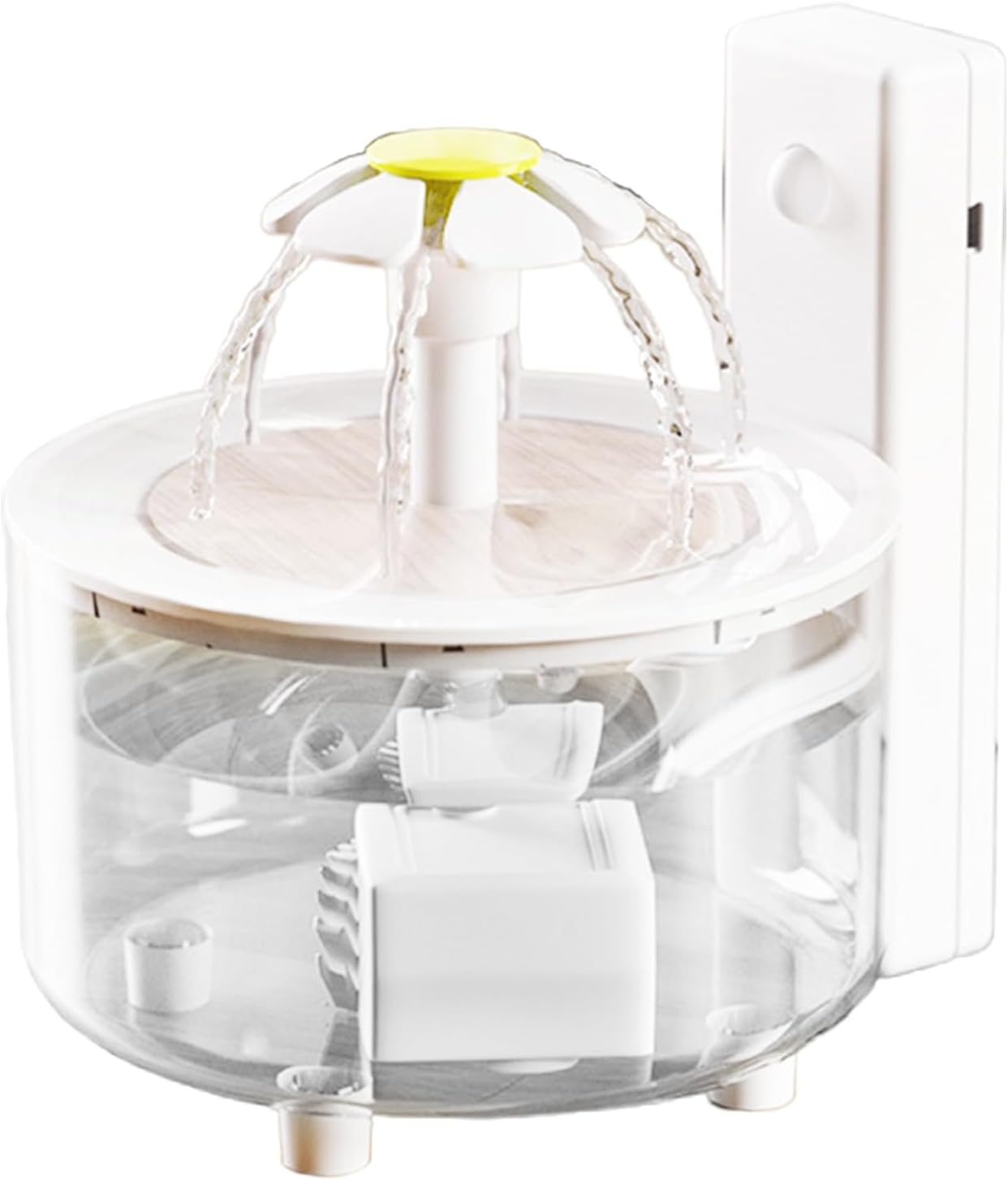 53Oz/1.5L Wireless Pet Water Fountain - Quiet Cat Water Dispenser | Large Capacity Auto-Flow Feeder for Indoor Cats, Small Dogs, Puppies, Filtered Circulation & No-Wire Safe Design 5.91X7.09In image number 1