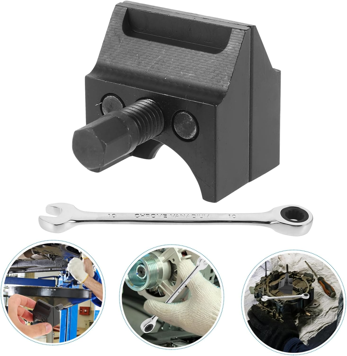 WEKADRIN Universal Suspension Double Ended Strut Splitter and Spreader Tool with Wrench for Car Shock Absorber and Wheel Hub Removal Suitable for Automotive Repair and Maintenance