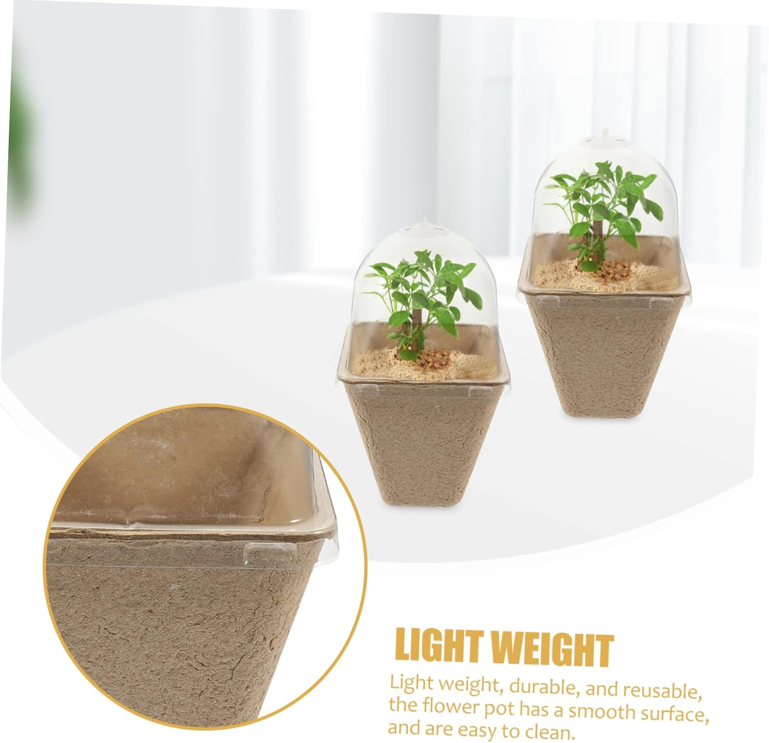 20Pcs Flower Pots for Outdoor Plants Pulp Trays Air Vent Moisture Retention image number 3