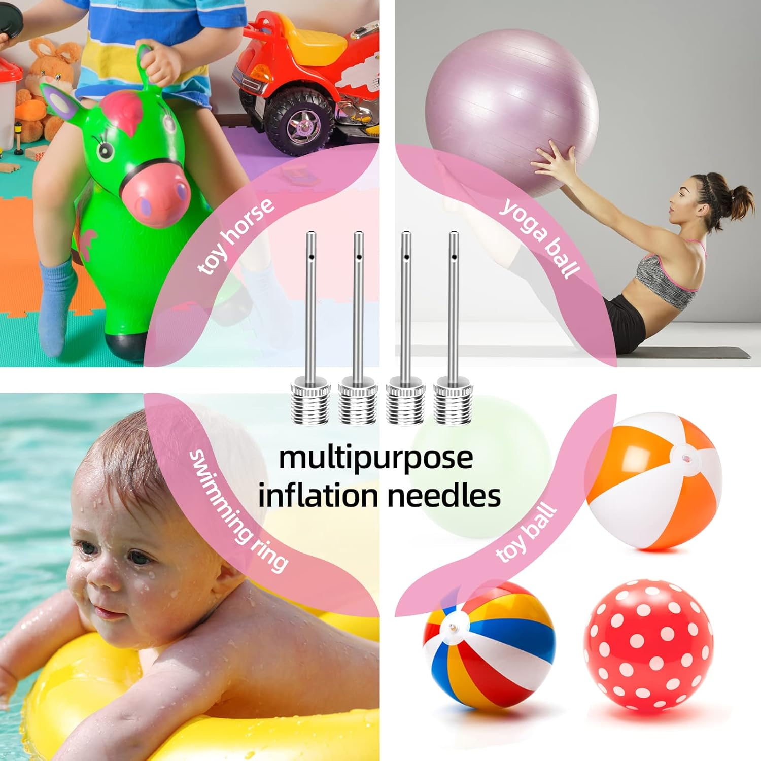 16PCS Air Pump Needle, Dual-Port Inflation Needles, Air Inflation Needle for Football Basketball Soccer Ball Volleyball Rugby Balls and Other Sports Balls Replacement Needles with Portable Storage Box image number 5