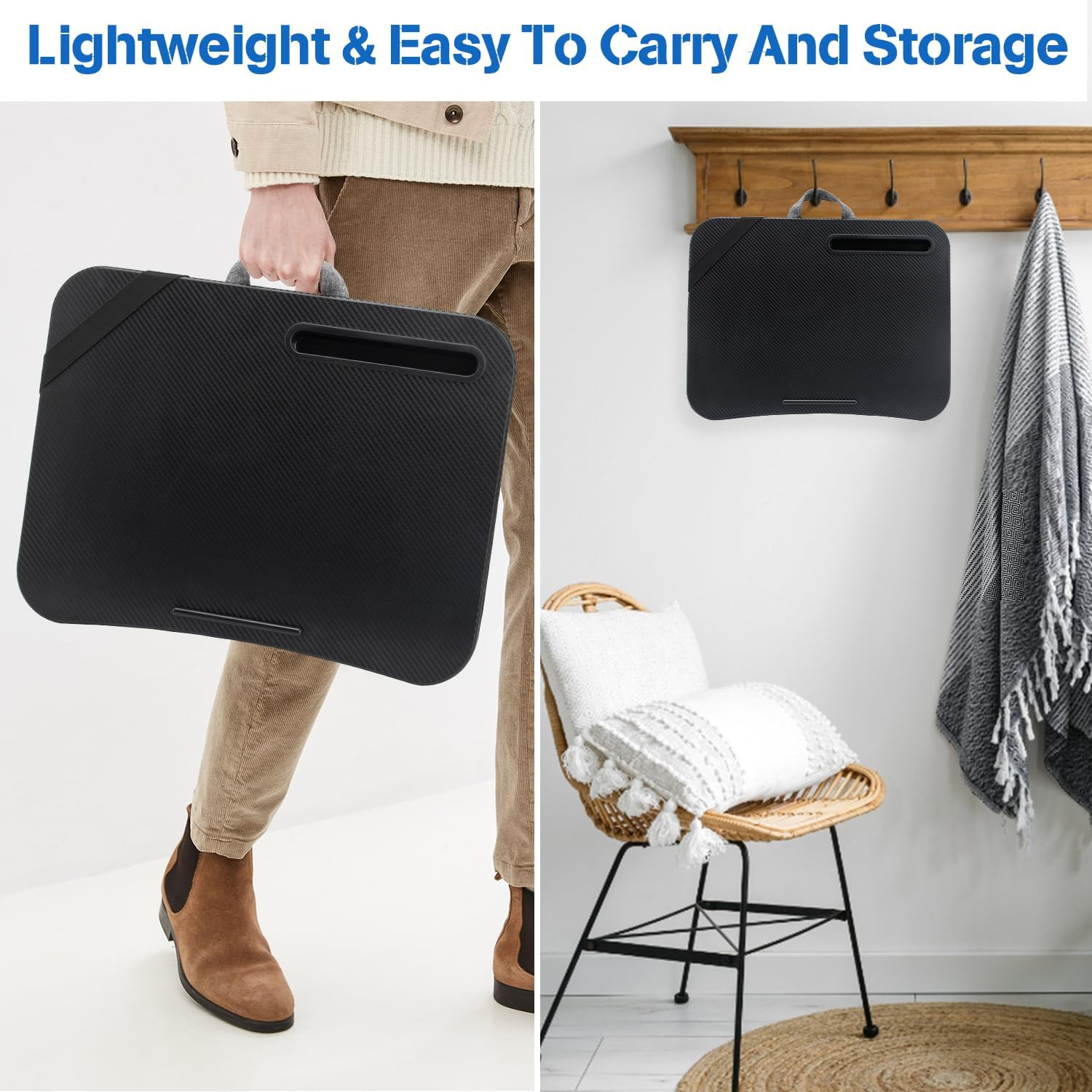 SEDISON Laptop Lap Desk with Phone Holder and Device Ledge, Lightweight Laptop Desk 45Cm * 35Cm Black Bed Tray Laptop image number 5