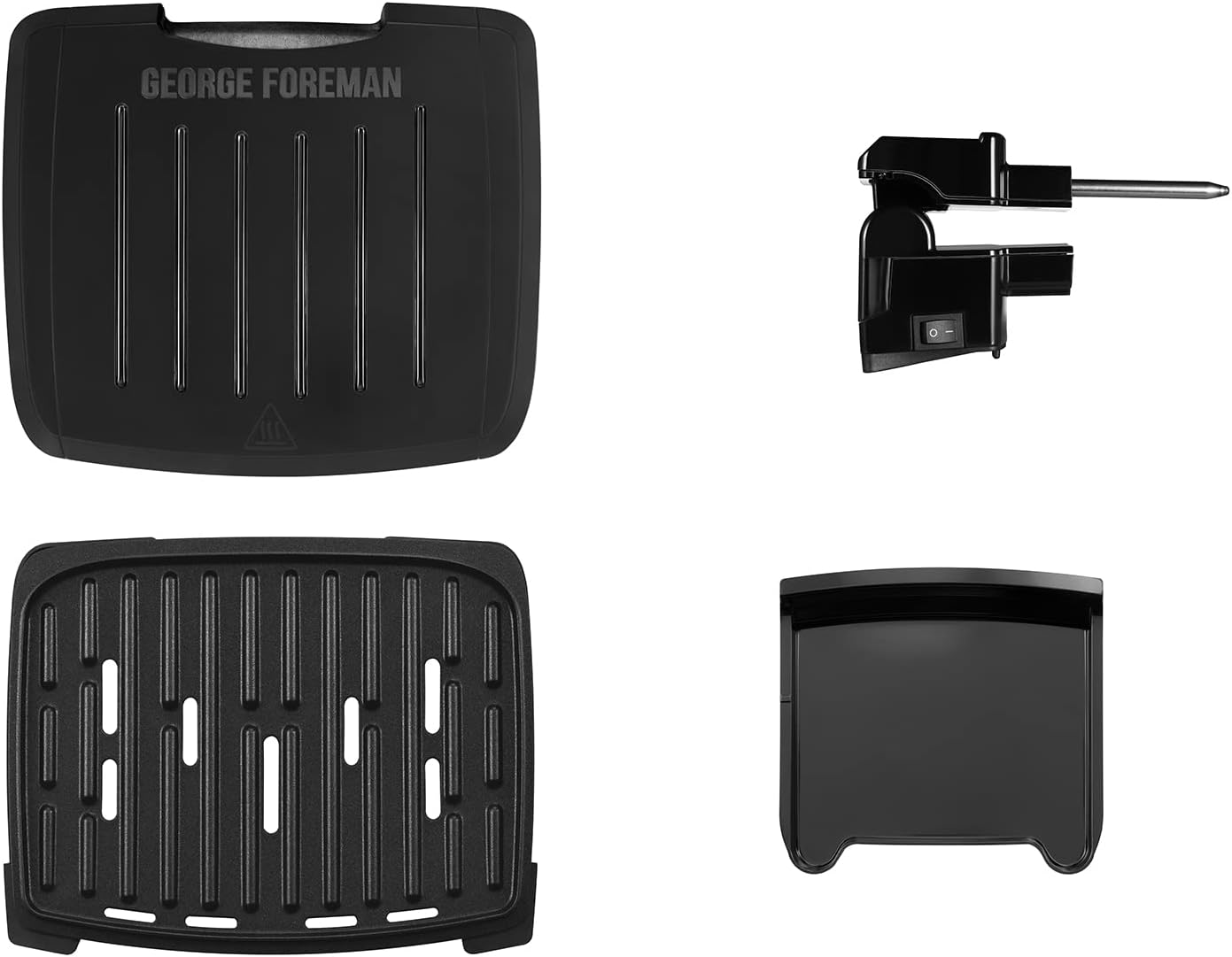 George Foreman Immersa Small Electric Grill [Removable Control Panel Allows Grill Machine to Be Fully Washable & Dishwasher Safe, Energy Saving, Healthy, Toastie, Panini, Hot Plate, BBQ] Black, 28300 image number 5
