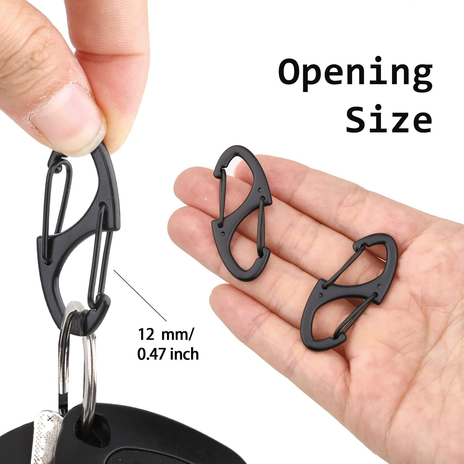 40 Pcs Colorful S Shaped Double Carabiner - (1.6 Inch) Dual Gate S Binder Carabiner - Trigger Snap Hooks for Small Doll Pendant Key Rings,Ideal for Camping Traveling Fishing image number 4