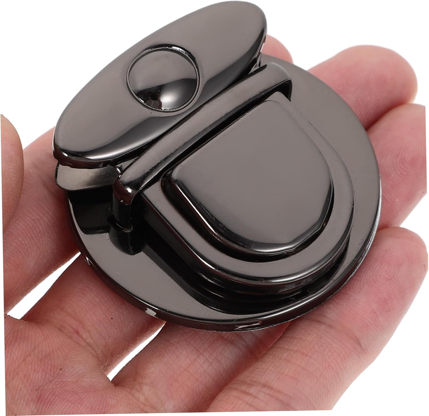 BEBEMOKO 10Pcs DIY Bag Buckle Press Locks Iron round Handbag Accessories for Purse Making Crafting Supplies in Gun Black image number 5