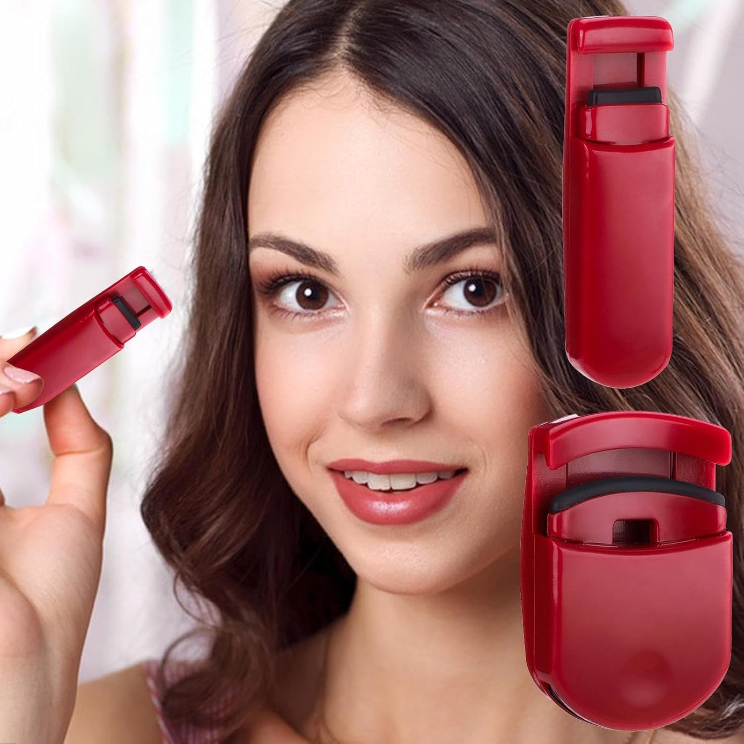 Qkbuza Eye Lash Curler - Eye Lash Curlers for Travel Makeup | Anti-Pinching Eyelash Tool, Natural Curling Effect for Girls Teens Women Family Friends - Light Pink image number 5