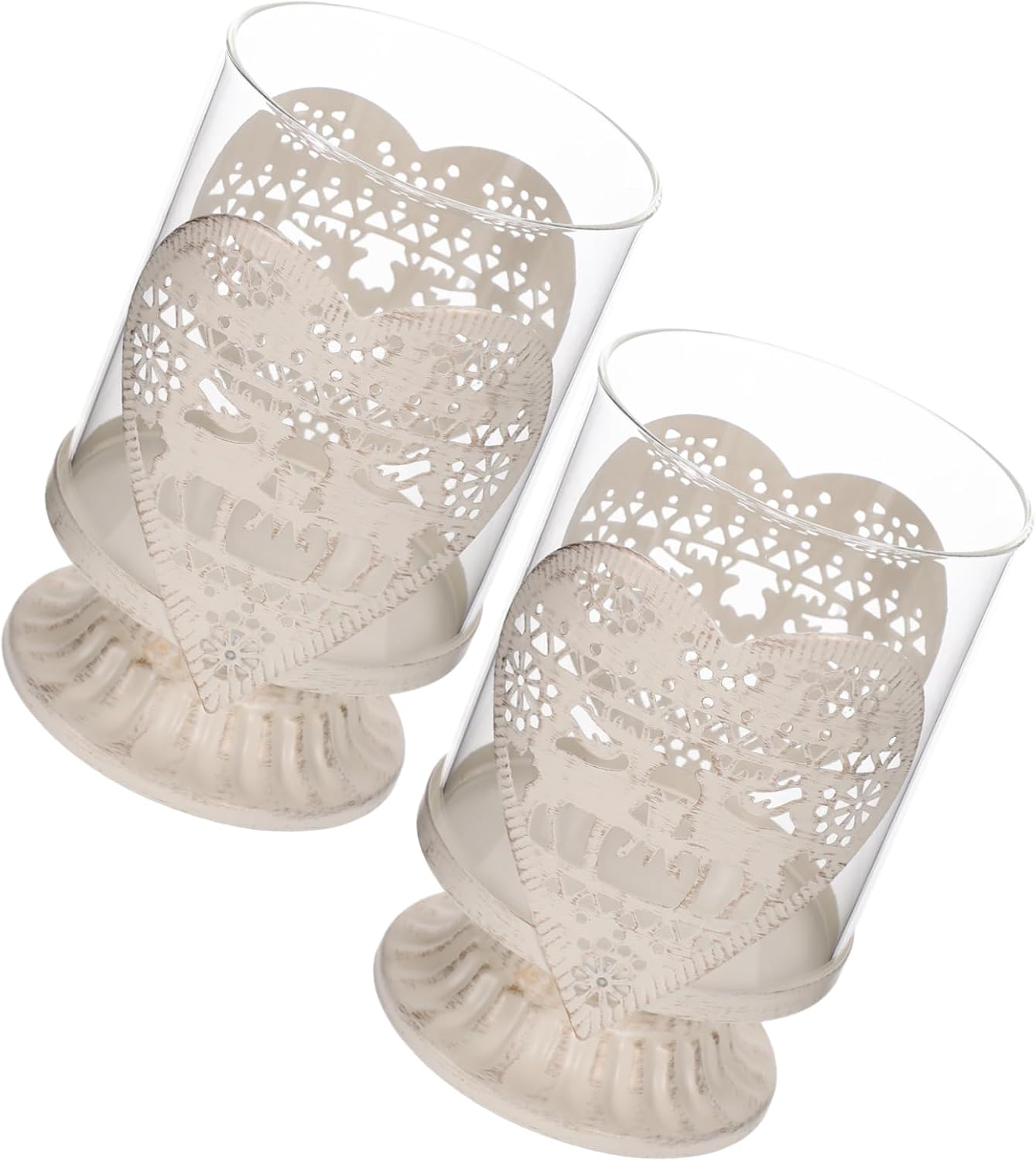 Anneome 2Pcs Fine Crafted Christmas Deer Ornament Candle Shelf Xmas Candleholder Home Decor