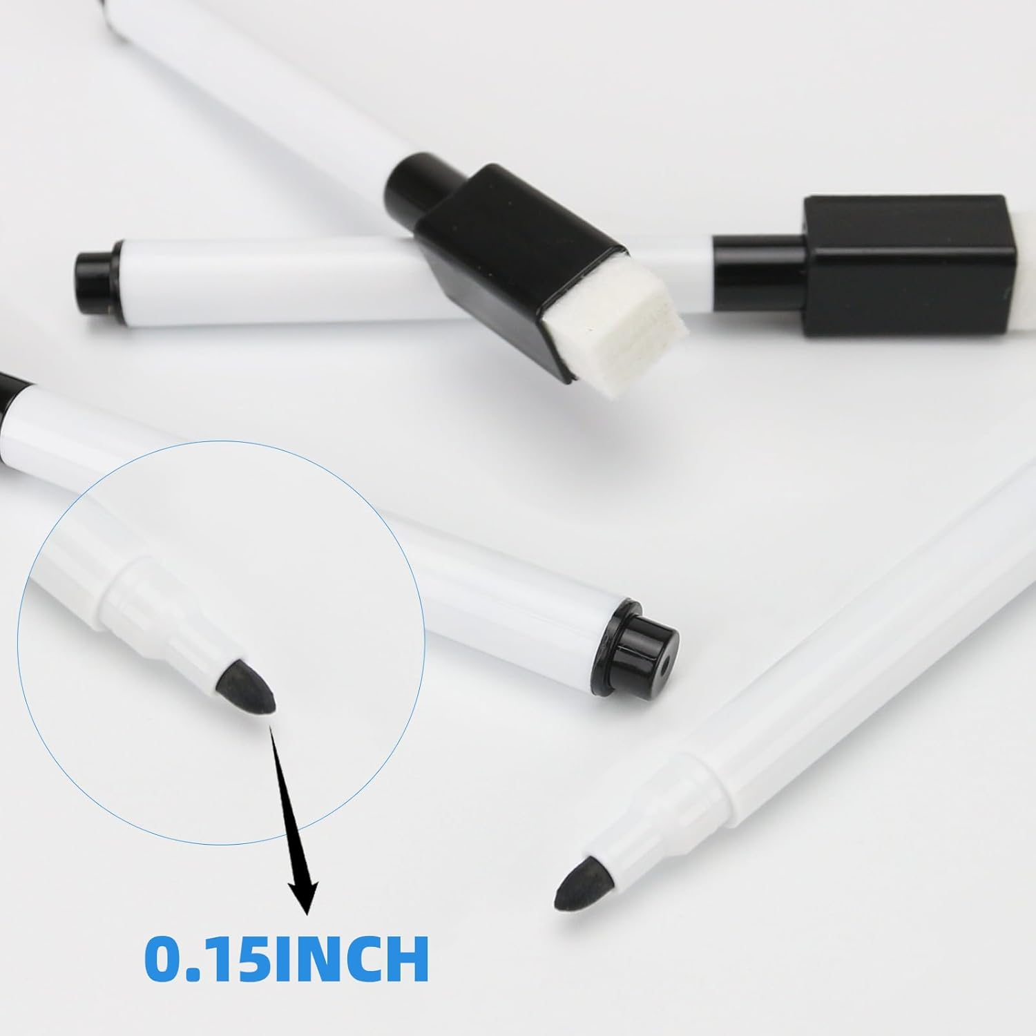 50 Pcs Black Magnetic Dry Erase Markers with Eraser Cap, White Board Mini Dry Erase Markers Bulk, Fine Point Tip Student White Board Markers for Teachers Office School Supplies image number 2