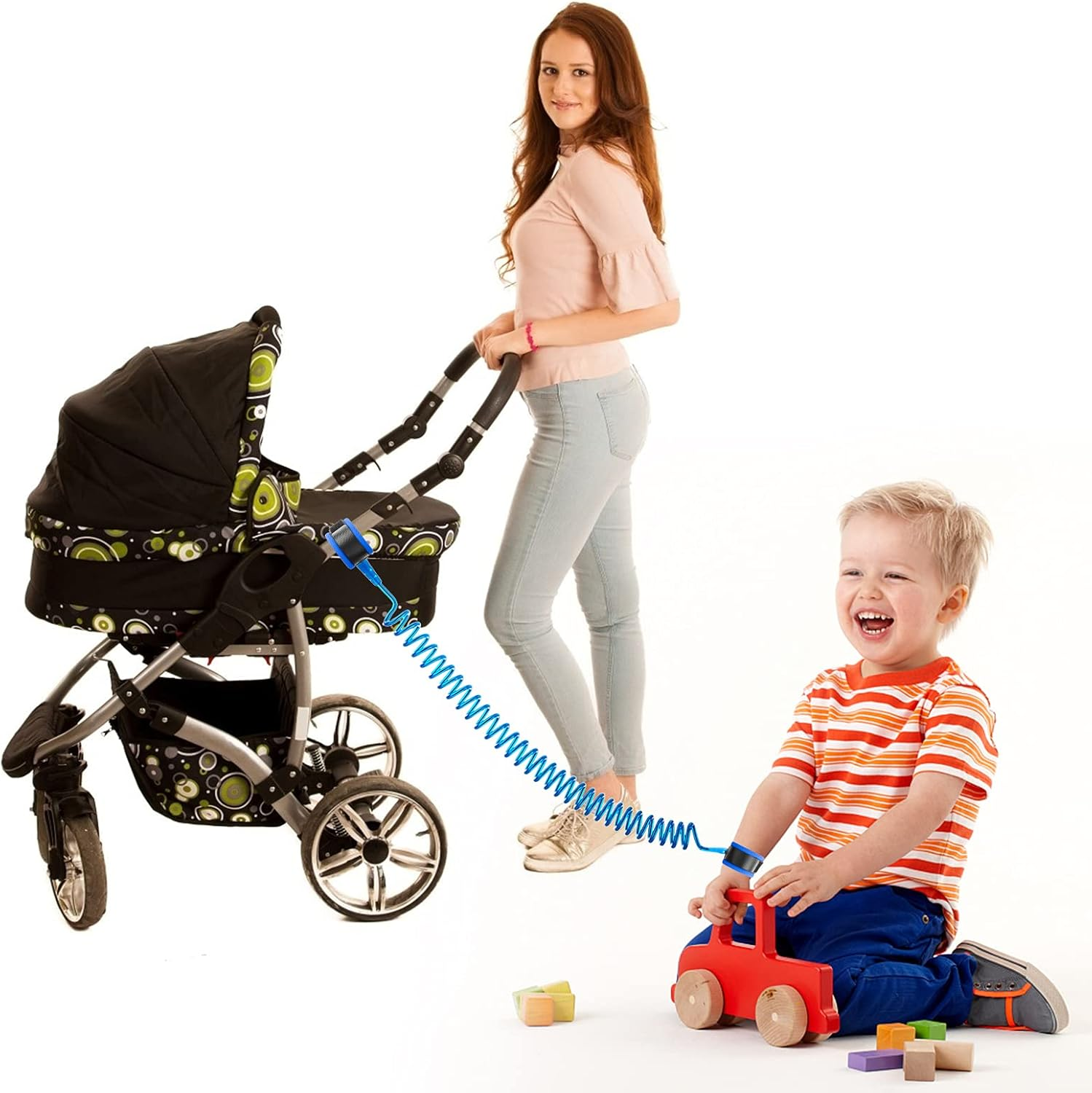 Anti Lost Wrist Link for Toddlers, Safety Toddler Leash, Child Leash, Wrist Leash for Babies and Kids, Children'S Safety Wristband for Outdoor, Family Travel(8.2Ft/2.5M,Blue) image number 6