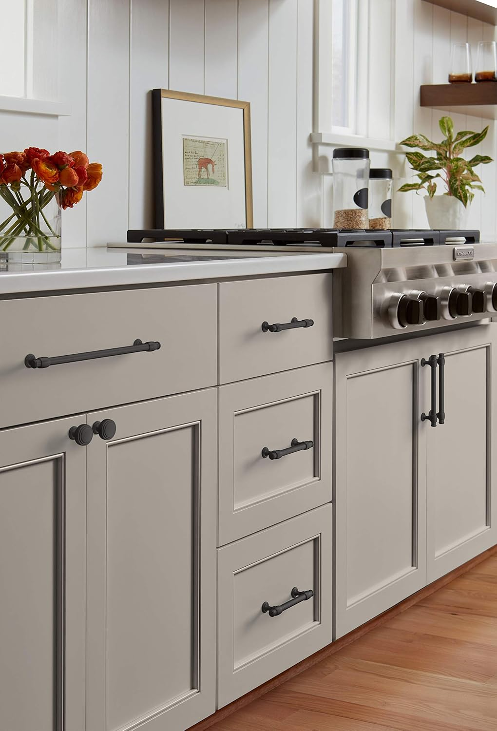 Amerock | Cabinet Pull | Matte Black | 8-13/16 Inch (224 Mm) Center-To-Center | Winsome | 1 Pack | Drawer Pull | Cabinet Handle | Cabinet Hardware