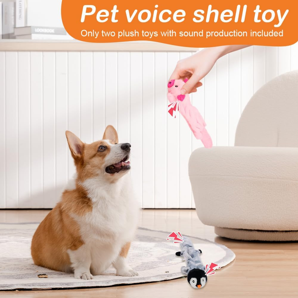 Interactive Squeaky Puppy Toys, Dog Chew Toys for Teething with Durable Rope Toys,4 Pcs Dog Chew Toys Plush Cute Animals Natural Puppy Toys