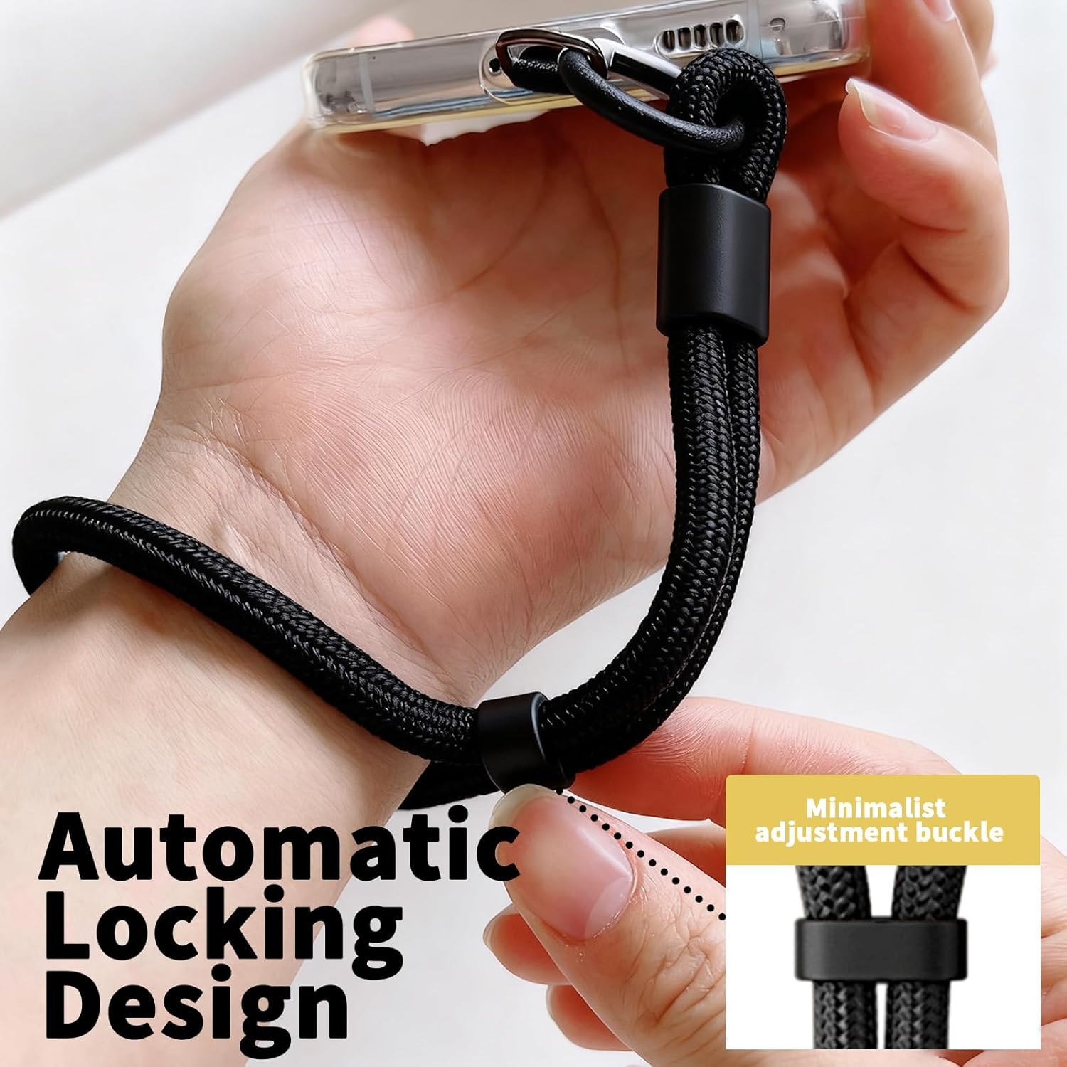 3Pcs Phone Lanyard, Adjustable Self-Locking Phone Wrist Strap Anti-Theft, Phone Strap, Water Cup Keychain Pendant, Short Wrist Rope Phone Chain with Spacer image number 3