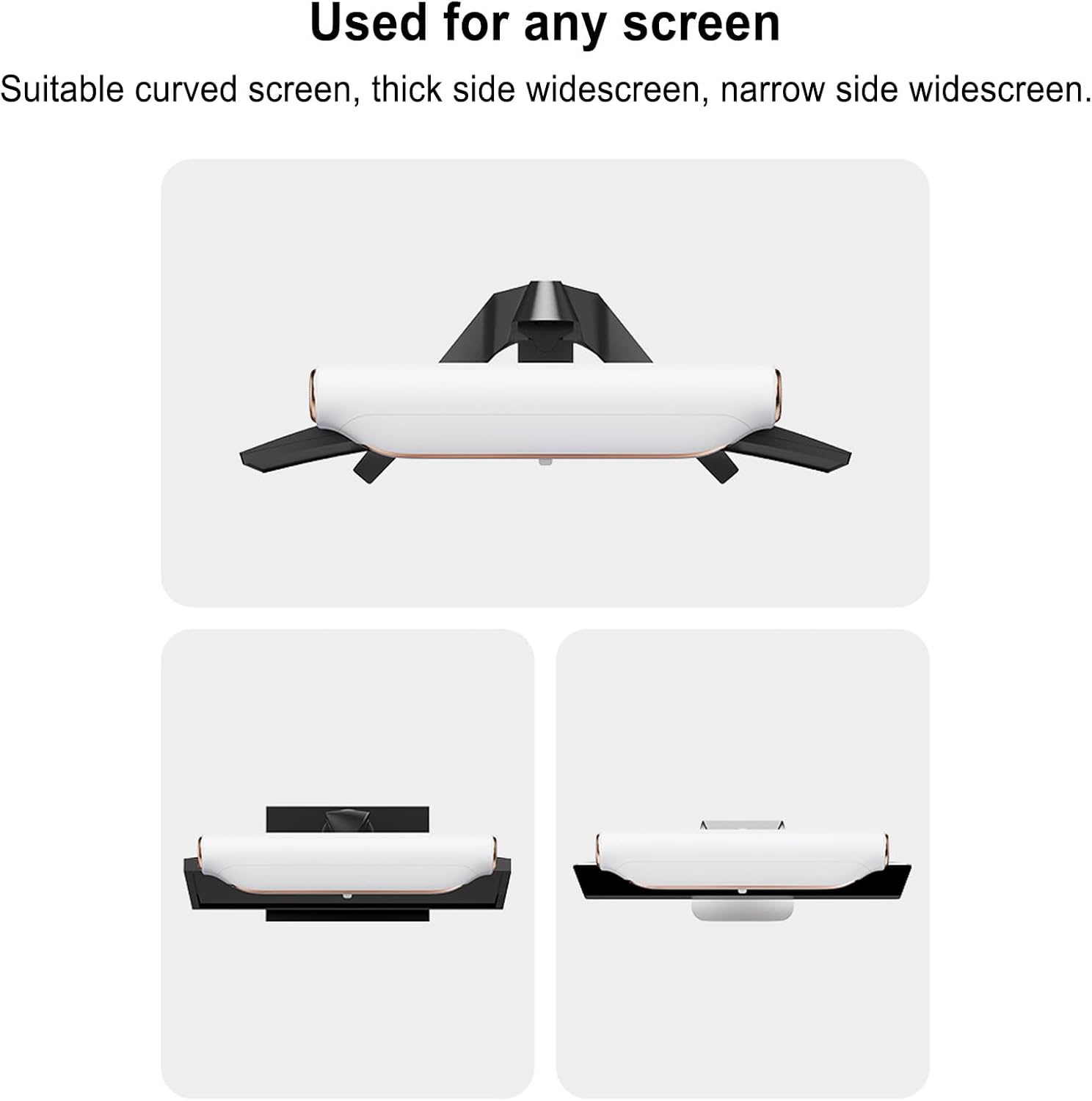 Computer Monitor Fan, 3 Speed Gears Adjust Wind Angle USB Monitor Cooling Fan, Bladeless Fan for Bed Office Car Dorm Travel Camping Beach (White) - White image number 4