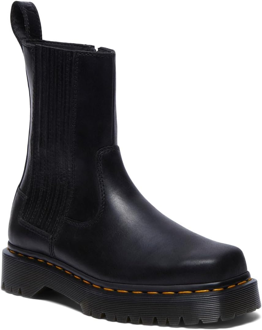 Dr. Martens Womens Amaayah Lo Pull on Boot Orleans Leather, Black, UK image number 1