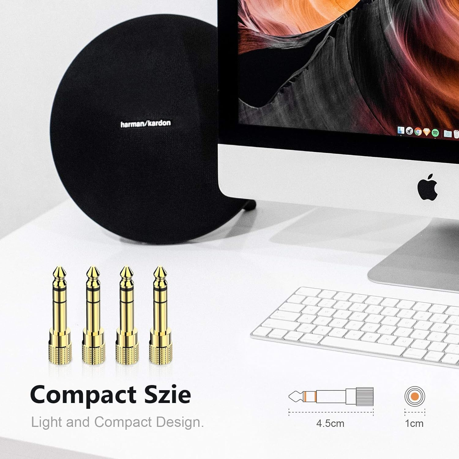 Digitconvert 6.35Mm 1/4 Male to 3.5Mm 1/8 Female Stereo Audio Jack Adapter, Headphone Converter for Guitar, Amp, Headphones, Speakers & More - Gold Plated 4 Pack image number 6