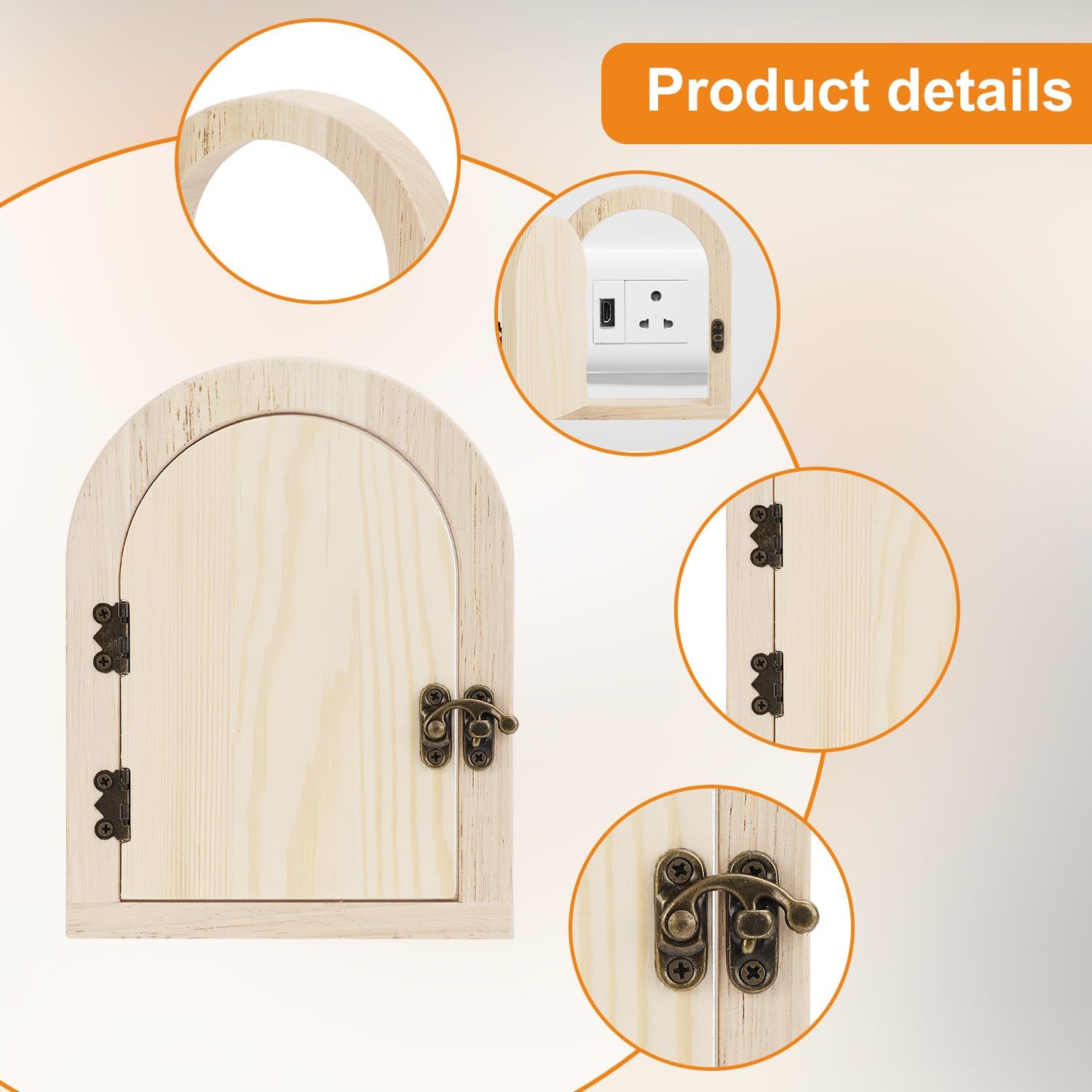 Fairy Door Outlet Covers, Wooden Fairy Outlet Covers with Door Artistic Fancy Romantic Fairy Door Outlet Cover Plate for Children Pet Proofing image number 5