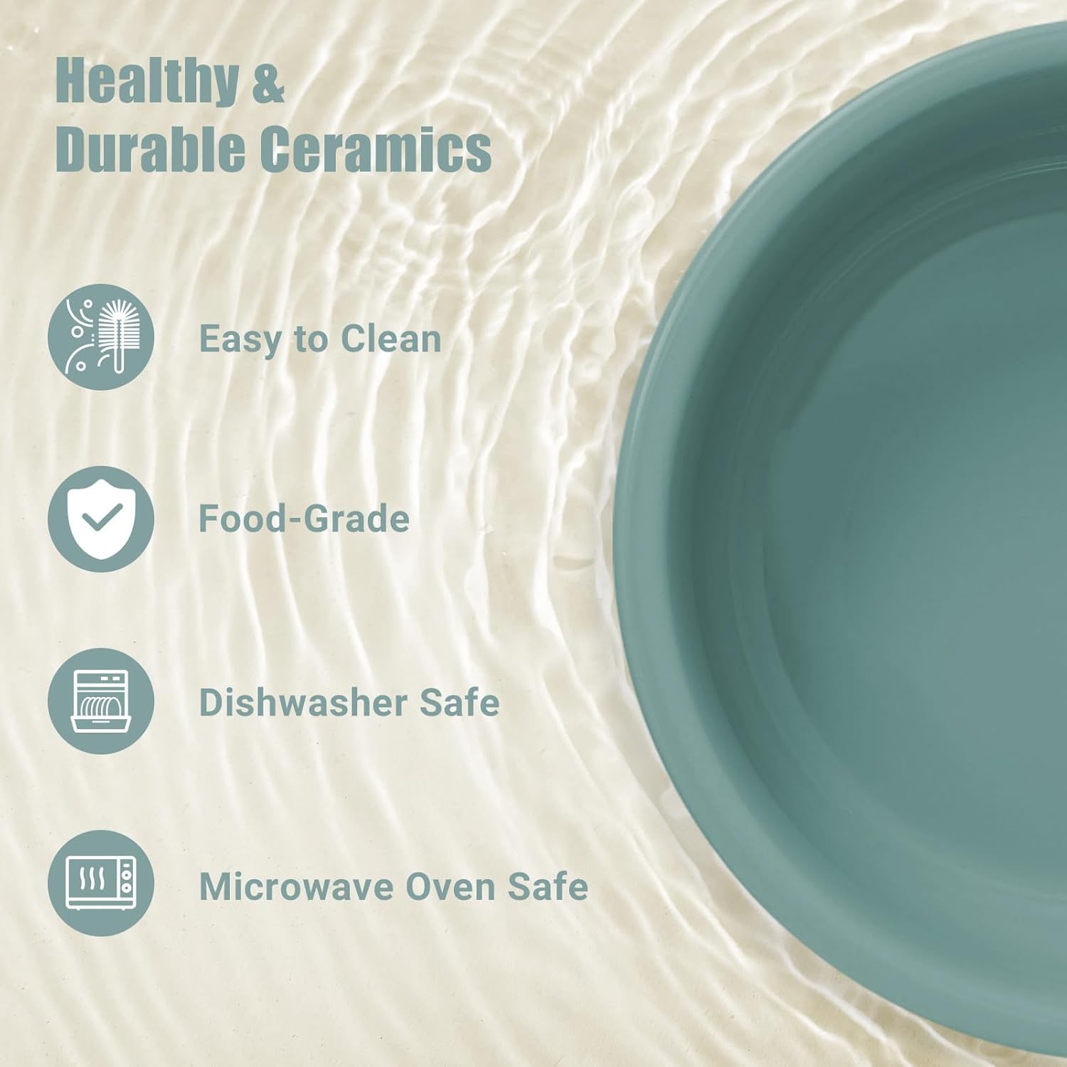 SPUNKYJUNKY Elevated Ceramic Dog Bowls with Non-Slip Stand Raised Dog Bowl Food and Water Pet Feeding Bowl for Medium and Large Dog(Single 28OZ Bowl,Dark Green) image number 1