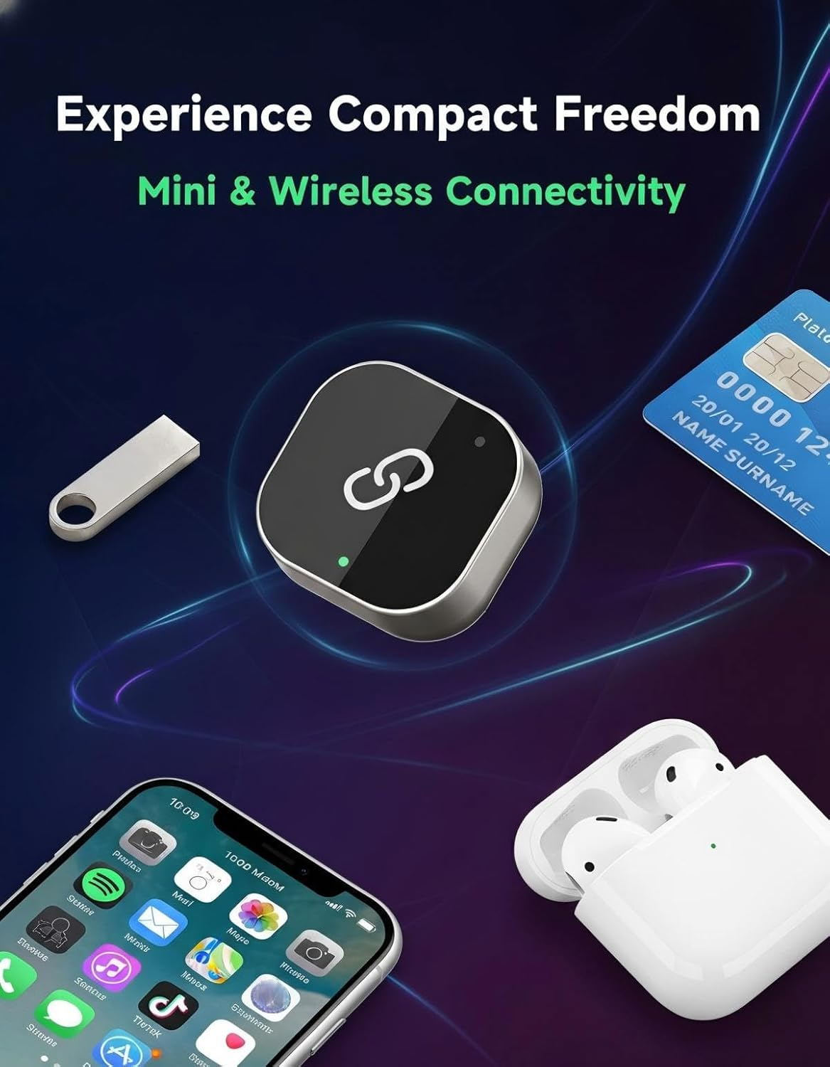 Wireless Carplay & Android Auto Adapter, Upgraded Mini USB/USB-C Plug & Play Bluetooth Dongle Converts Factory Wired to Wireless Carplay/Android Auto, Dual-Band Wifi, Stable Connection image number 4