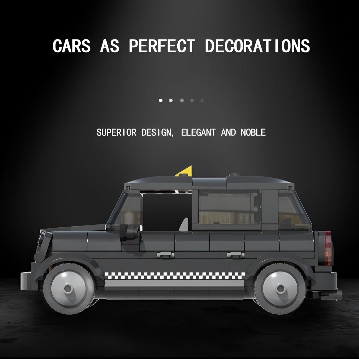 Technik British Taxi Building Blocks Set, 304 Pieces, Retro Taxi Clamping Blocks, Sports Car Toy Kits, Model Car Gift for Adults and Children, Compatible with L image number 1