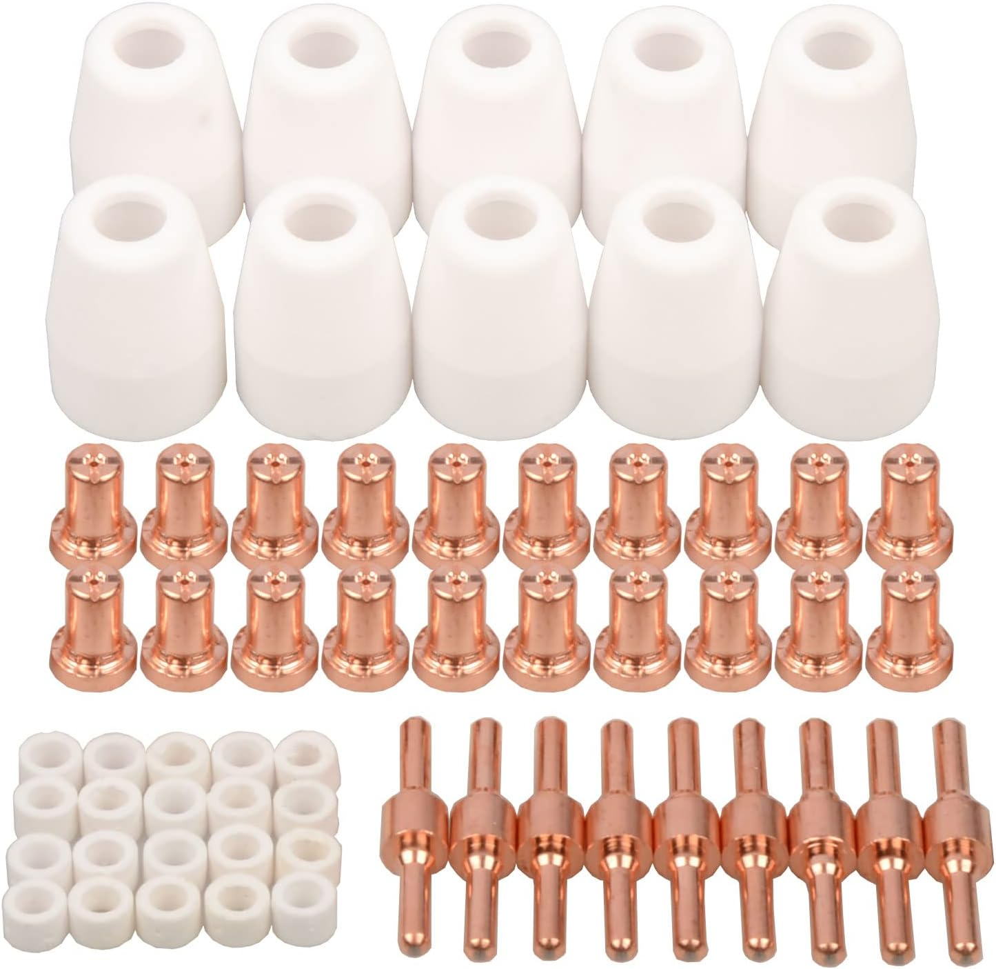 60Pcs PT-31 Extended Air Plasma Cutting Nozzle Electrode Consumables Fit CUT-40 CUT-50D CT-312 image number 3