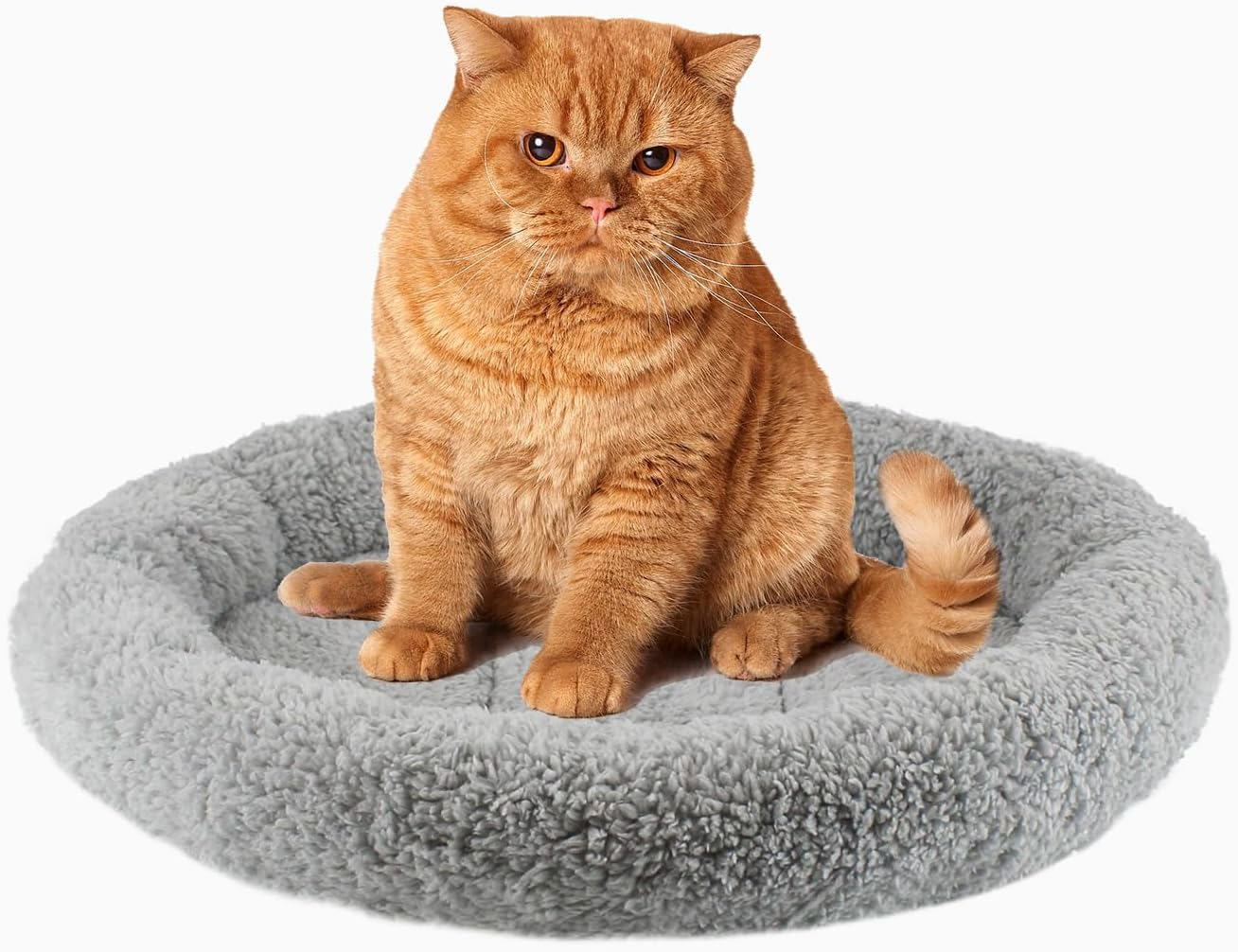 PETLESO Pet Bed, Dog Beds, Cushion for Cats, Ultra Soft Non-Slip Underside, Cat Beds, Dog Crate Bed, Suitable for Small and Medium Pets (Grey) - 40 Cm image number 4