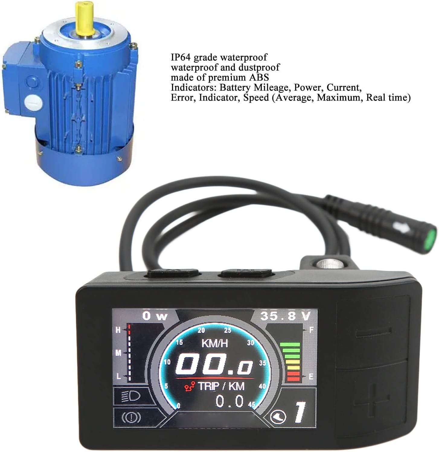 Xunn Ebike Display, 24V-48V LCD Meter, Electric Bike Computer, BBS01/02/HD Support, Waterproof, Includes LCD Display, Control Panel, Mounting Hardware, Manual image number 3