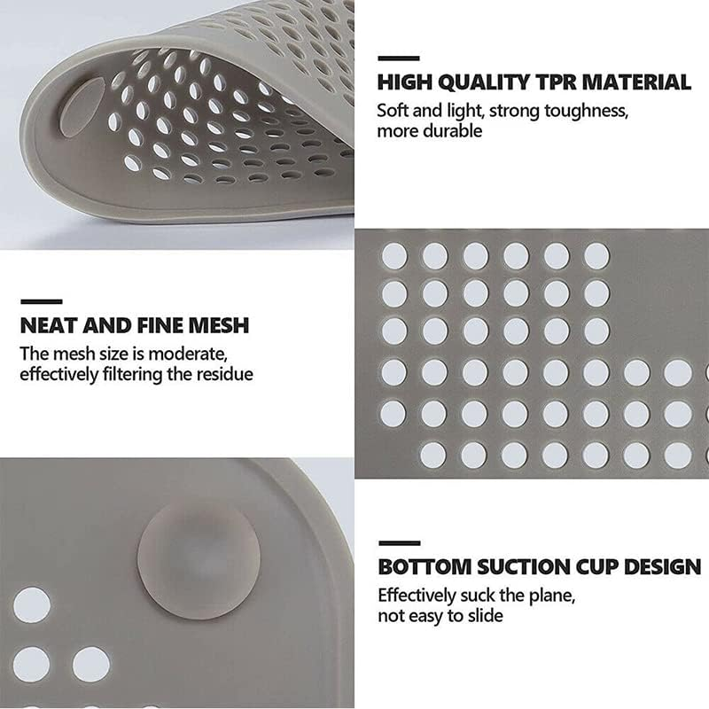AIMALL 2PC Square Drain Cover for Shower and Kitchen, Silicone Hair Catcher with Suction Cups, Flat Drain Protector, 5.7 X 5.7 Inches, Easy to Install for Bathroom, Bathtub, Sink image number 4