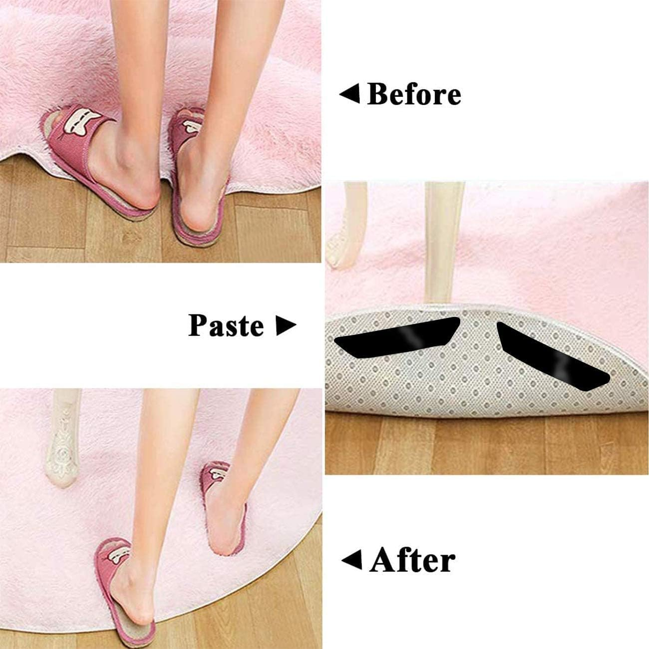 Rug Gripper Pads - Premium Non-Slip Underlay for All Floors | Keeps Rugs Flat on Tile, Wood, Laminate | Carpet Tape 24 Pack | Home D&eacute;cor Essential image number 5