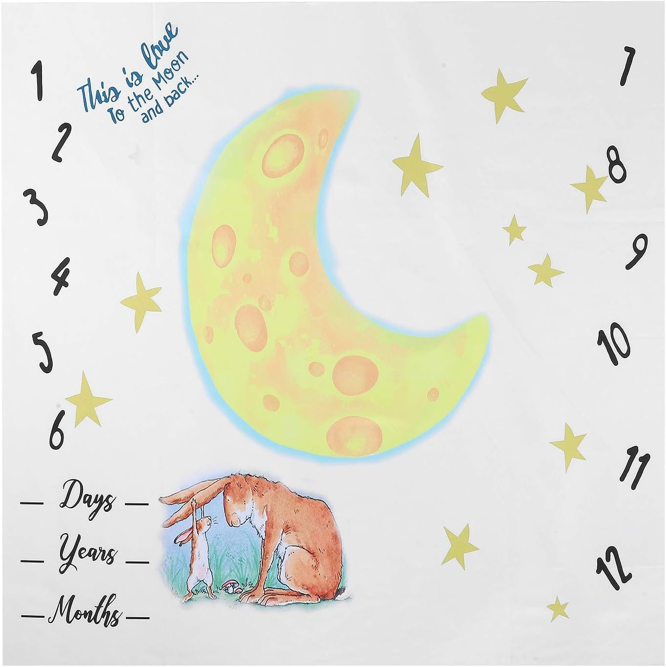 Tbest Swaddling Blankets,Swaddling Blankets Cartoon Moon Animal Pattern Infant Monthly Cloth Baby Cloth Photography Props image number 6