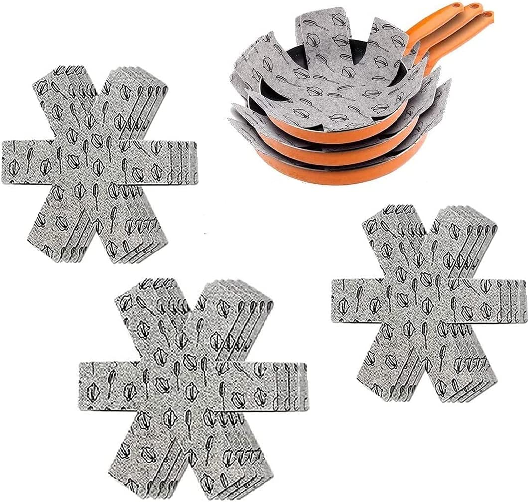 Tope Pot and Pan Protectors and Dividers, Cookware Protector Set, Pans Separator Anti-Slip to Avoid Scratching or Marring When Stacking (3 Different Sizes, Each 4 Pcs,12Pcs Total) image number 2