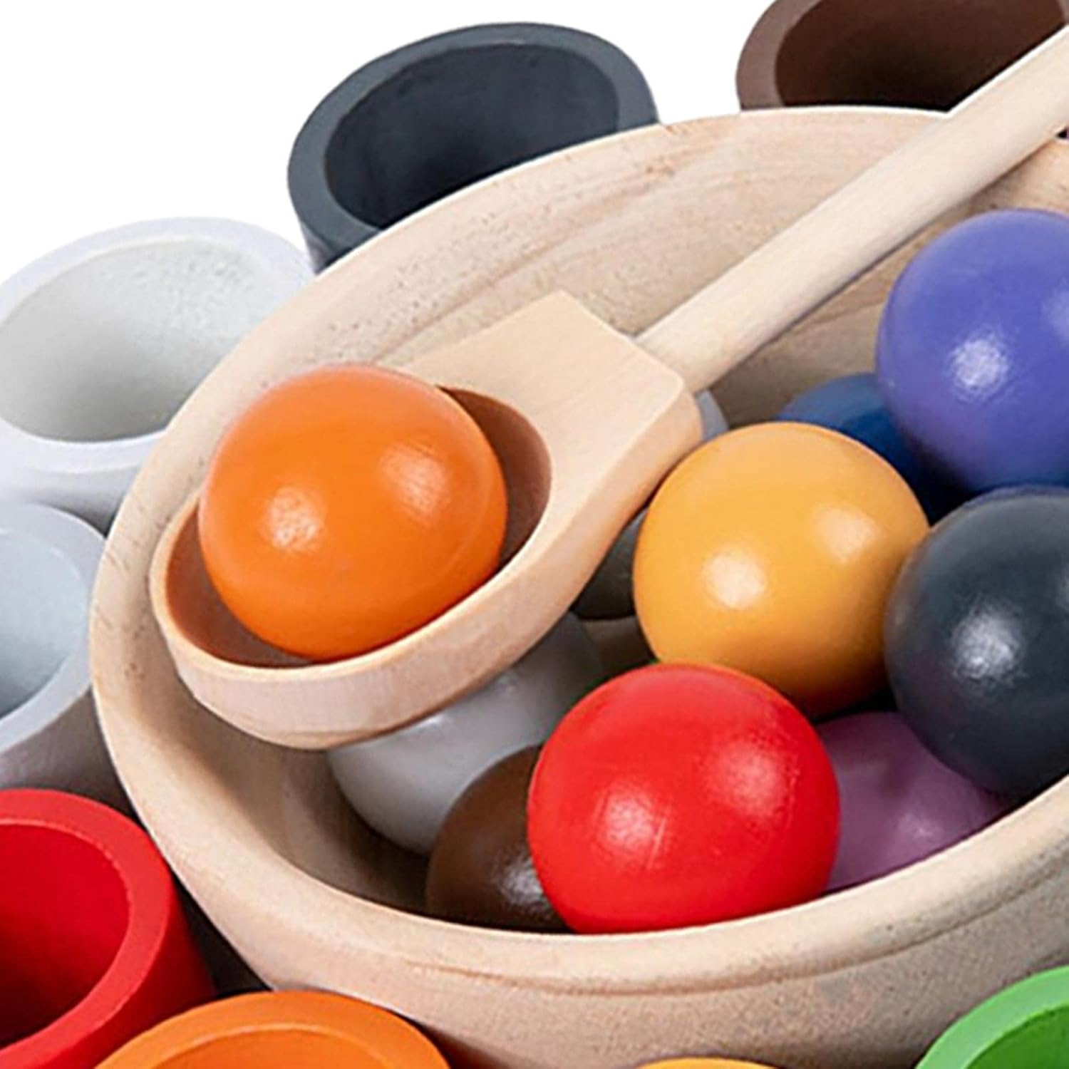 Generic Children Rainbow Balls in Cups Montessori Toy Training Logical Thinking