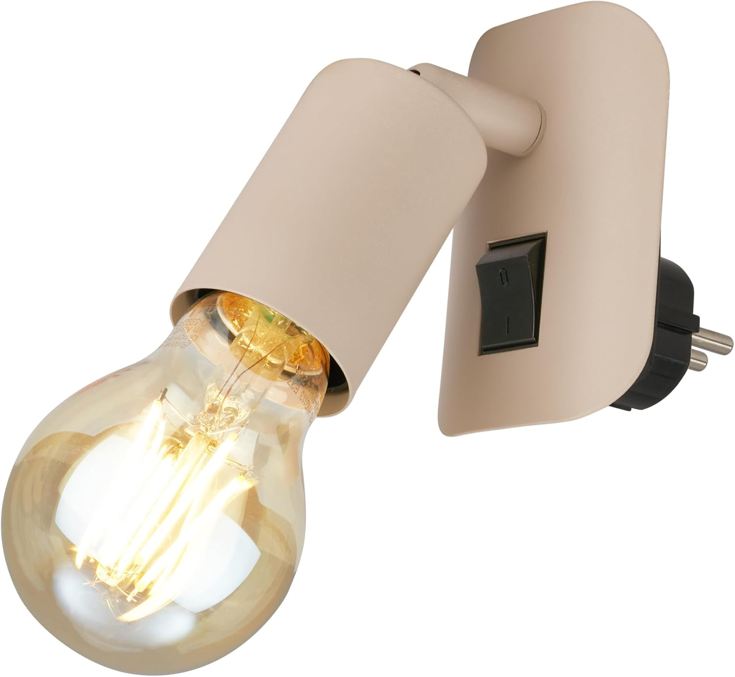 BRILONER - Indoor Wall Light, Swivel, E27 Socket, Bedroom, Wall Lamp, Kitchen, 9.5 X 6.5 X 8 Cm, Beige image number 5