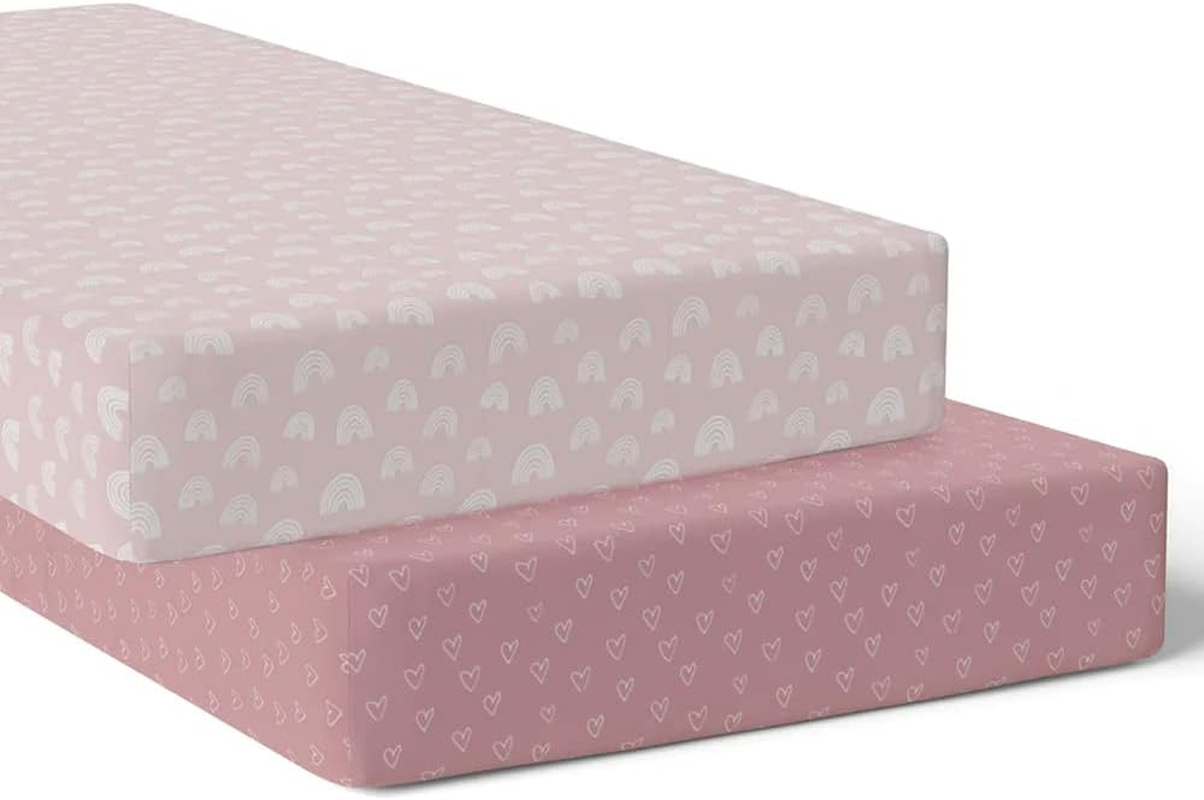 2PK Bubba Blue Nordic 77X135Cm Jersey Cot Fitted Sheet 0-12M Dusty Berry/Rose image number 3