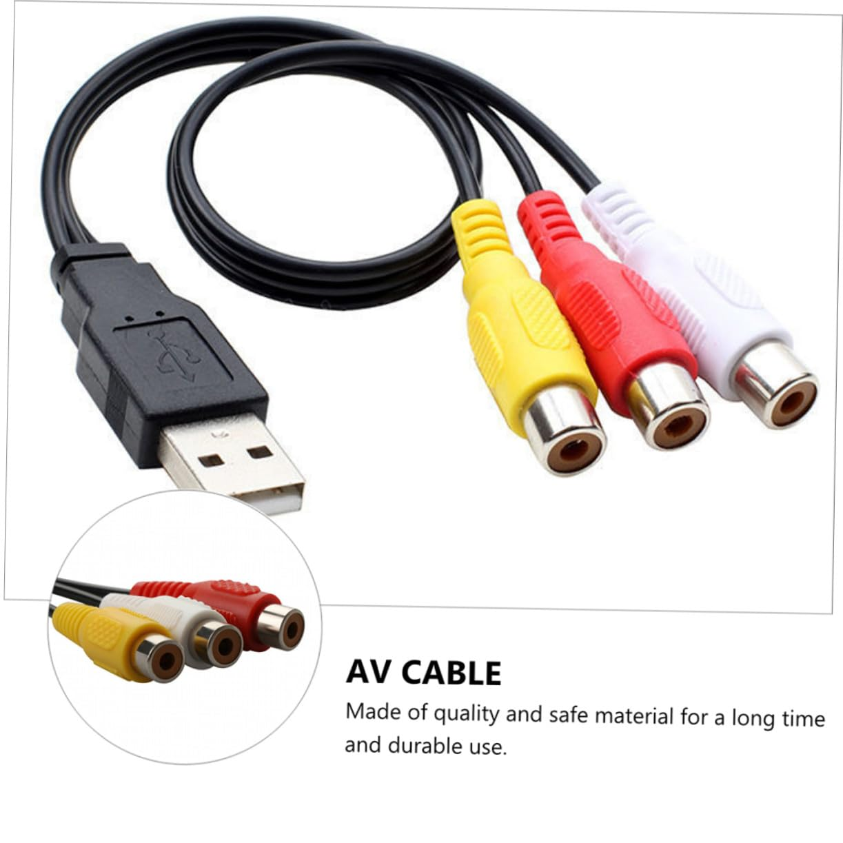 LOLIPPYY USB Male to Female Audio Cable Set-Top Box Accessory Flexible PVC Household Tv Av Adapter for Stereo Receiver Home Theater System image number 2