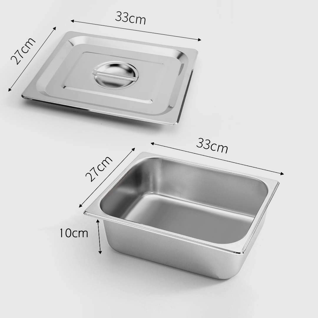 SOGA Gastronorm GN Pan Full Size 1/2 GN Pan 10Cm Deep Stainless Steel Tray with Lid image number 3