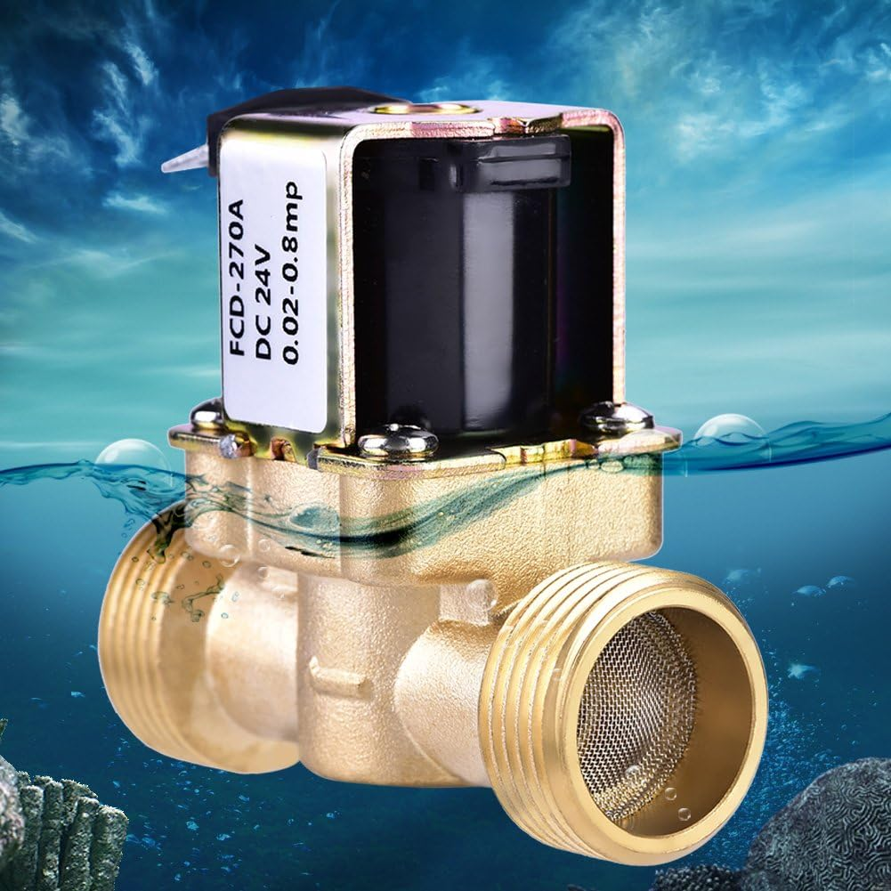3/4" DC Water Valve 24V Normally Closed Brass Electric Solenoid Magnetic Valve for Water Control image number 6