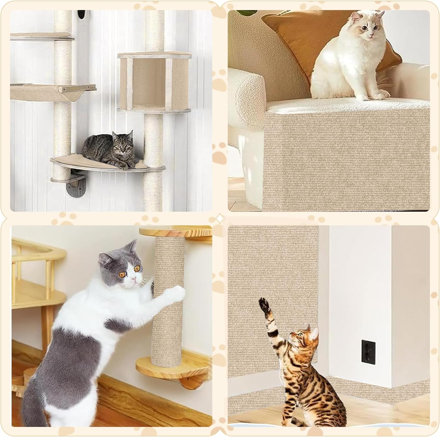 200 Cm X 40 Cm Cat Scratching Boards, Self-Adhesive Scratching Mat, Climbing Cat Scratcher, Scratching Mat for Cats, Scratch Protection, Cat Scratching Mat for Protects Carpets, Sofa, Furniture image number 3