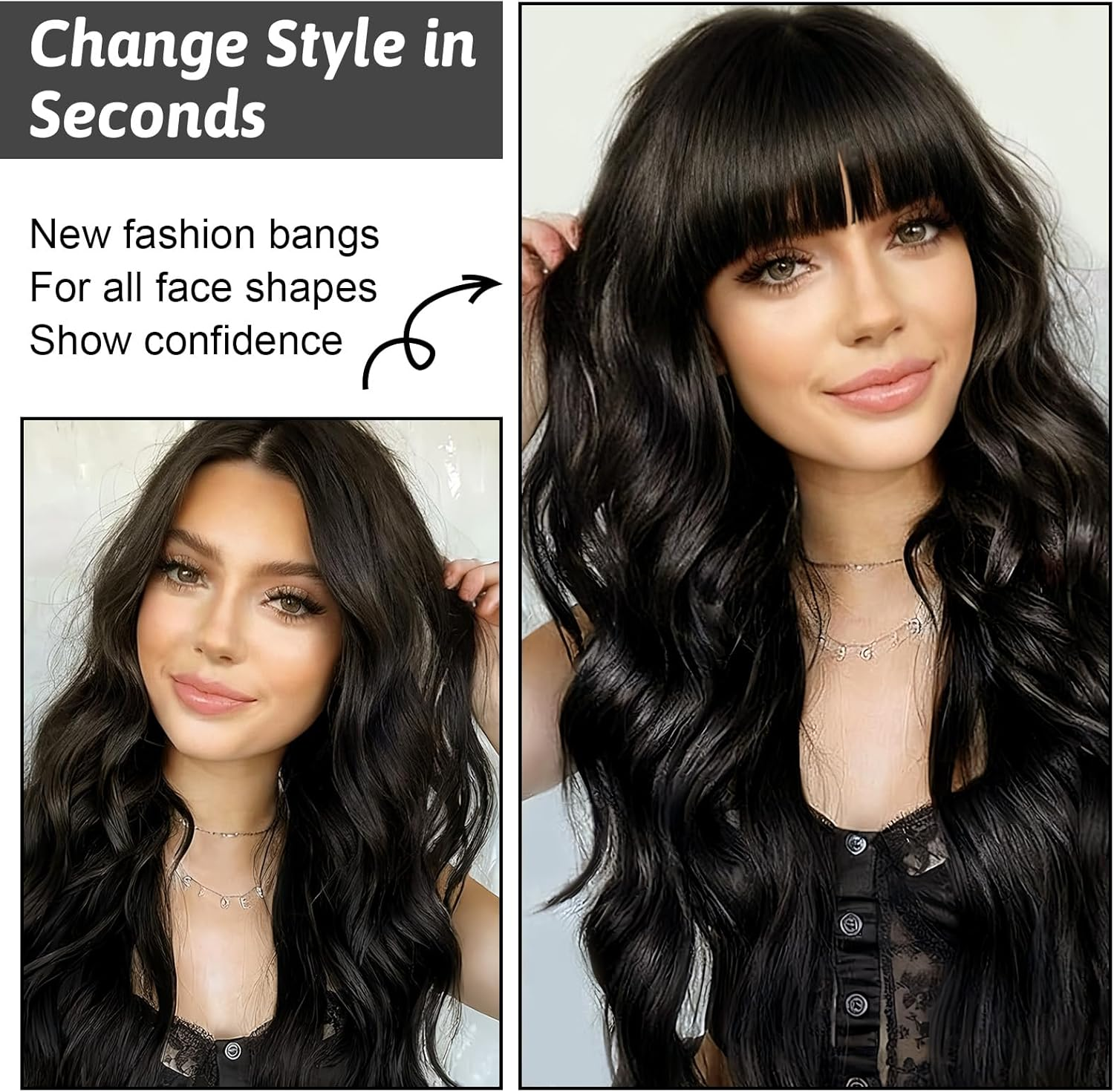 Tzylomirx Clip in Bangs Human Hair, Natural Looking Fringe Hair Toppers for Women, Clip-Hair Dim Bangs Hairpieces Clip on Fake Bangs Hair Extensions for Daily Use & Thin Hair image number 5