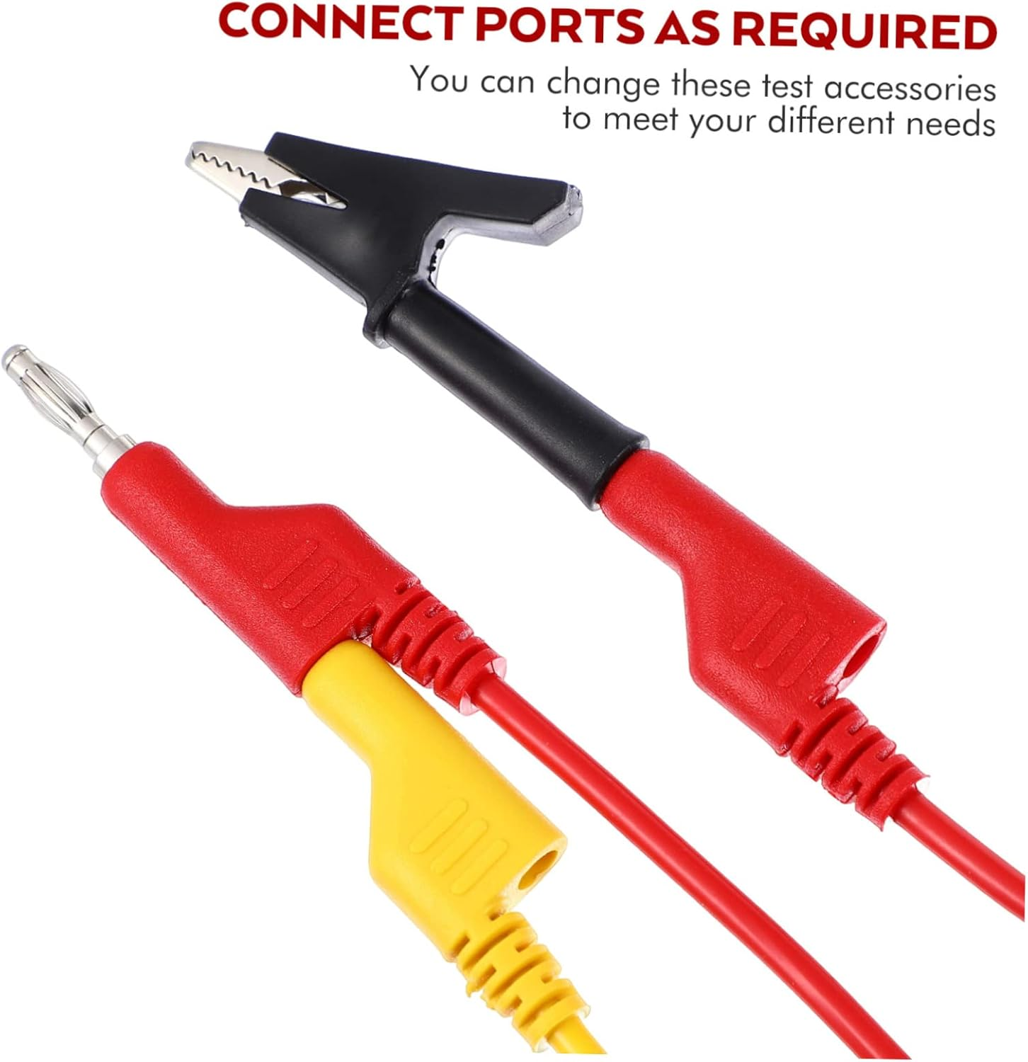 ROMISBABA Alligator Clips and Test Probes Electrical Test Leads Kit with Multimeter Banana Plug Wires, Suitable for Automotive and Electrical Equipment Testing image number 3