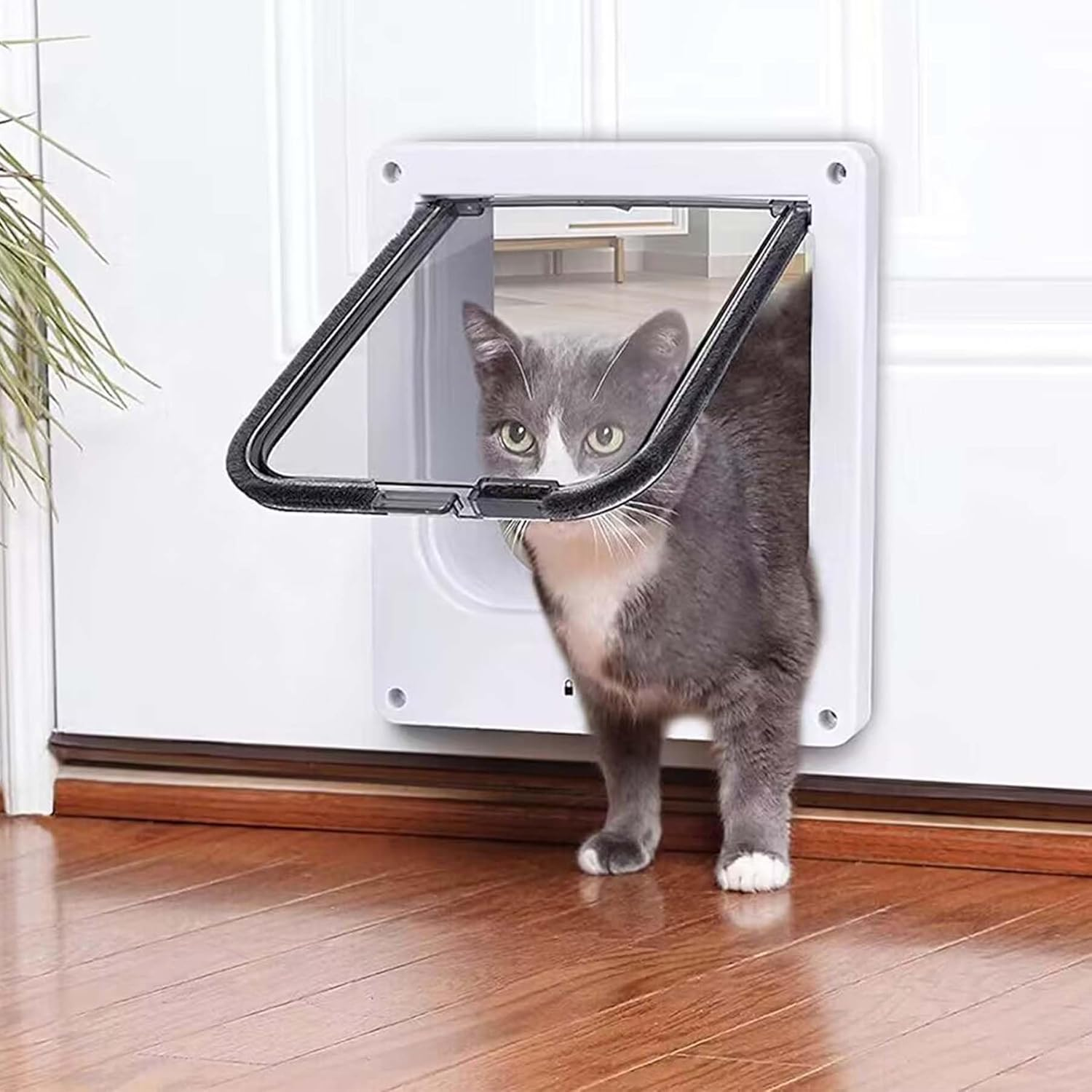 Cat Flap, 4-Way Twist Lock Pet Door for Small Dogs and Cats image number 3